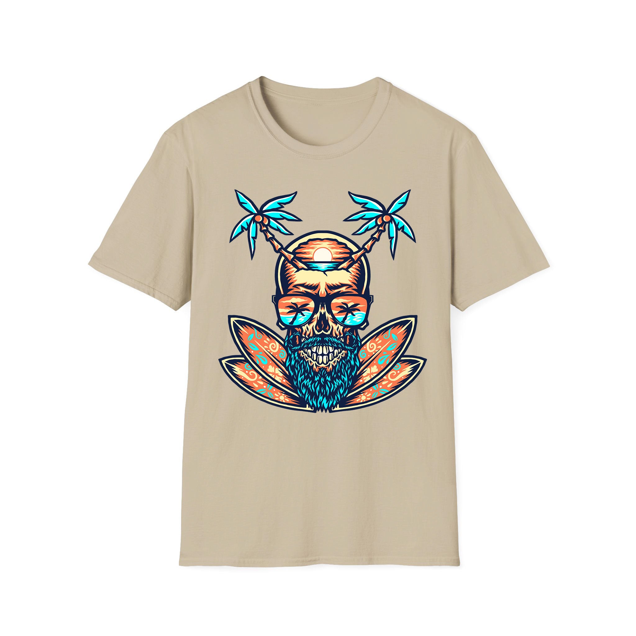 T-shirt unisexe d'été Summer Skull Beach