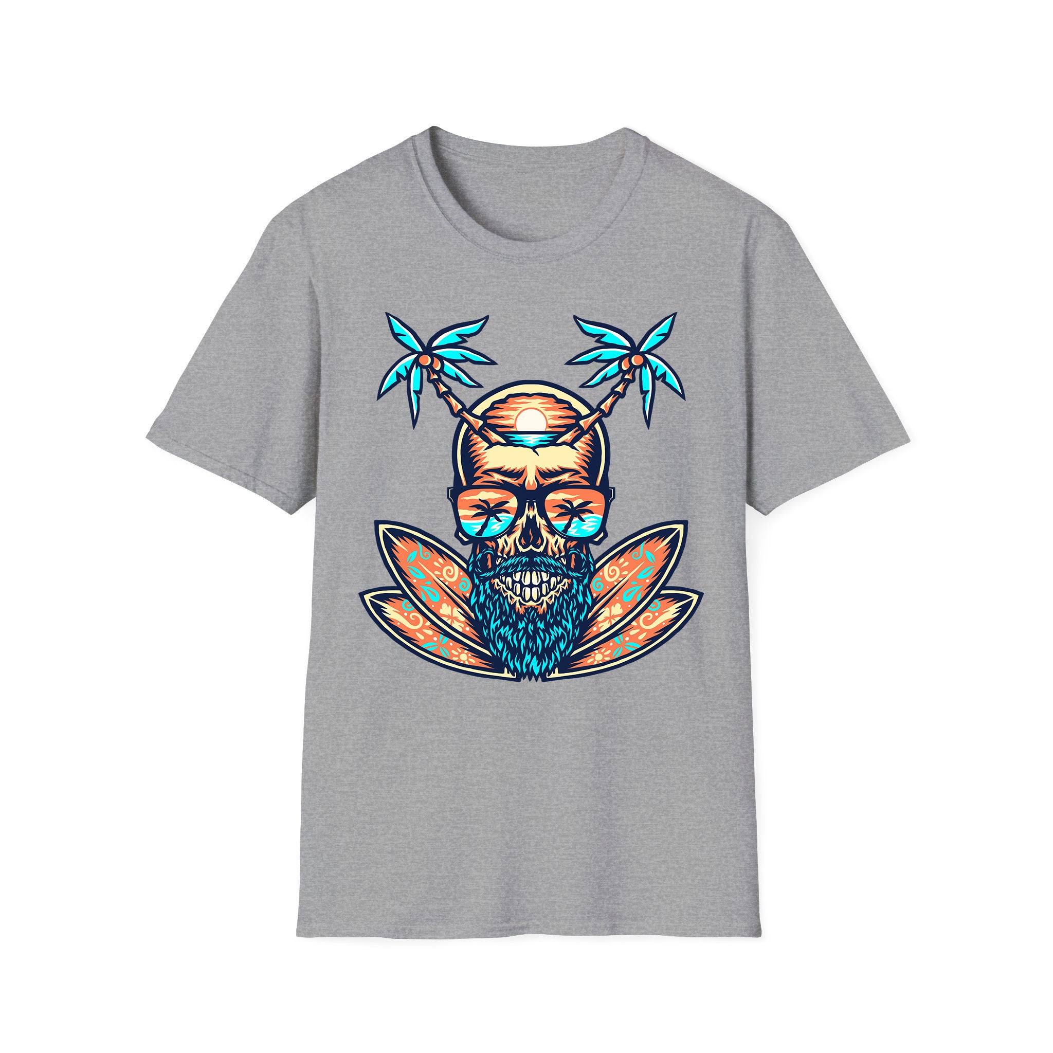 T-shirt unisexe d'été Summer Skull Beach