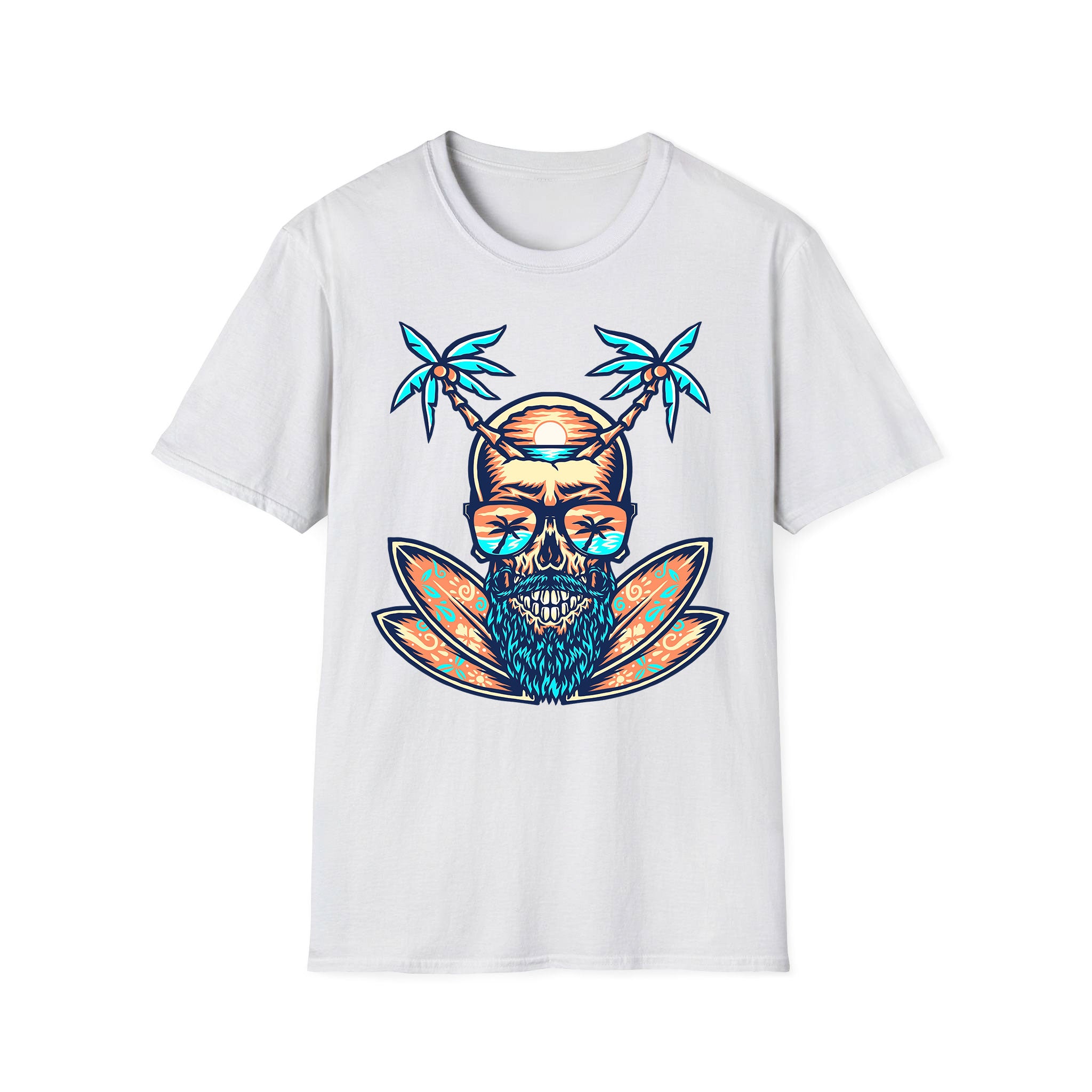 T-shirt unisexe d'été Summer Skull Beach