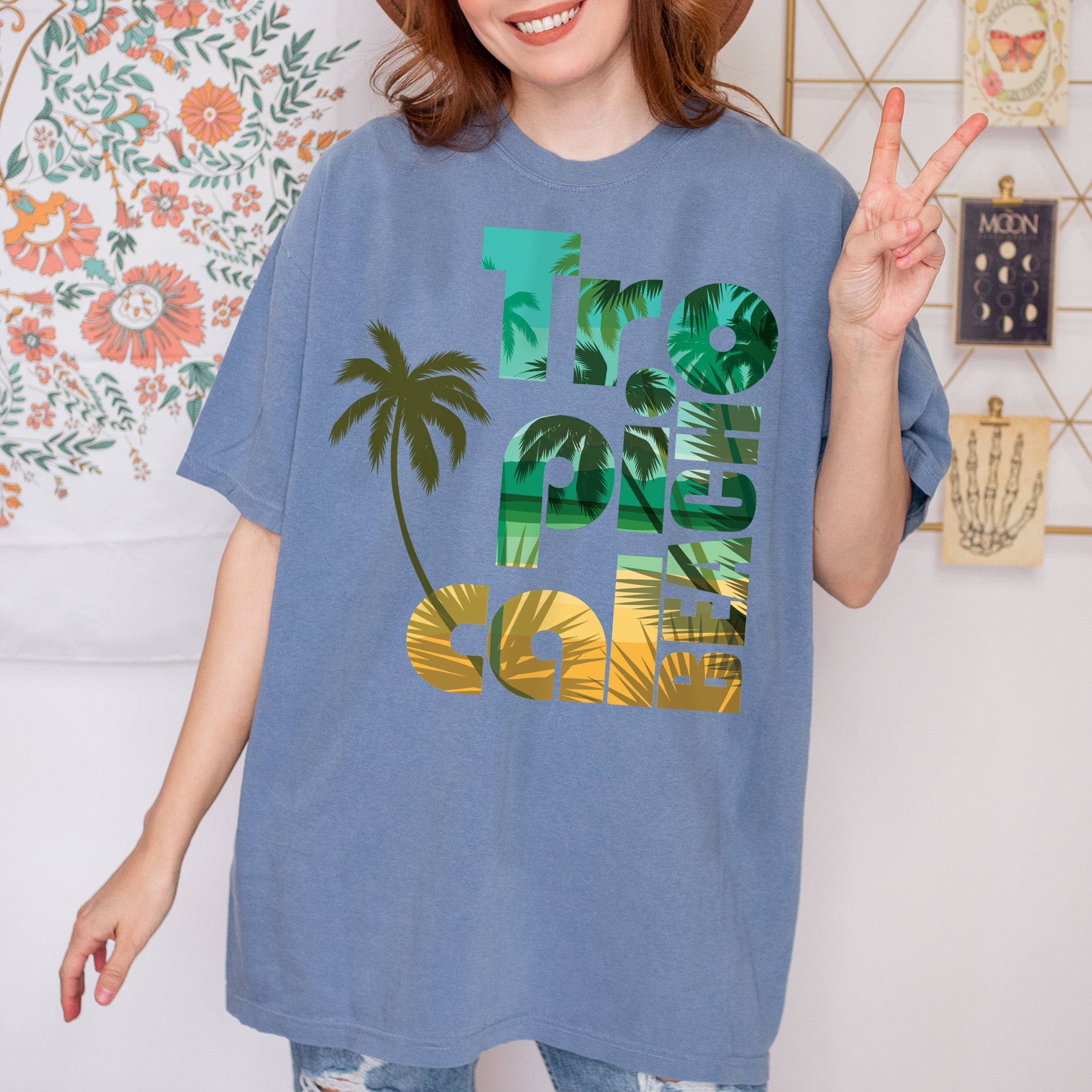 T-shirt été unisexe Plage Tropicale