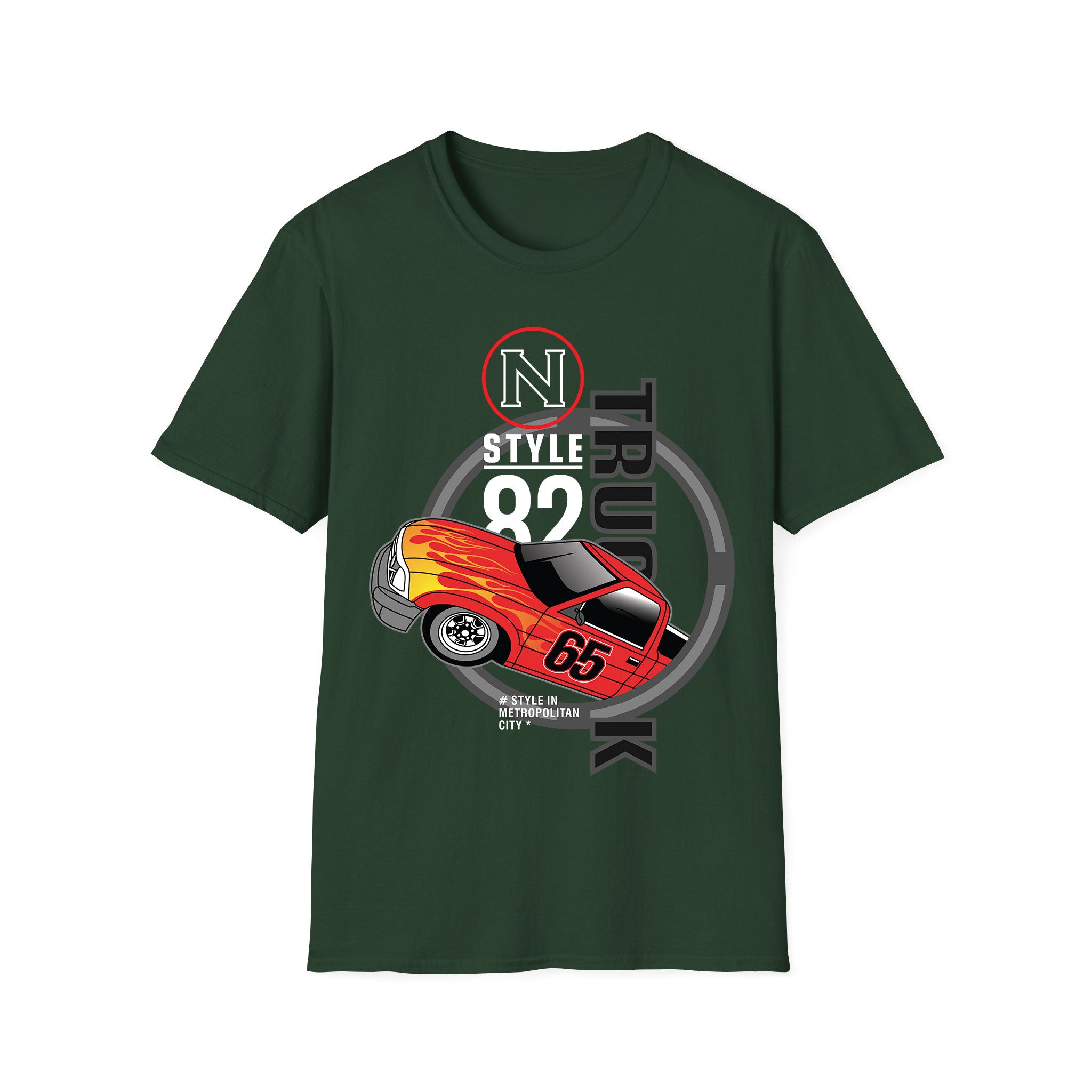T-shirt voitures de course style camion
