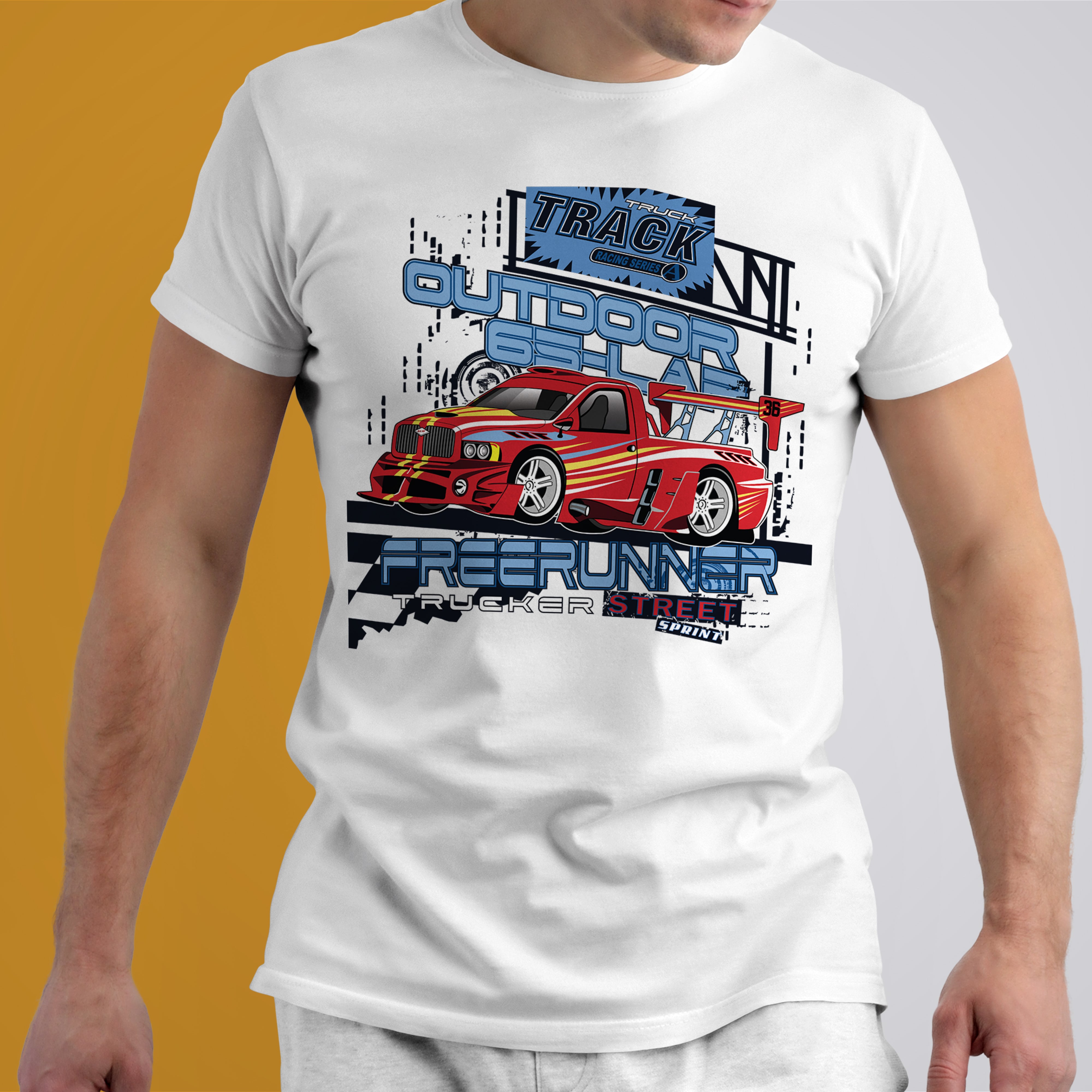 T-shirt voitures de course Truck Track