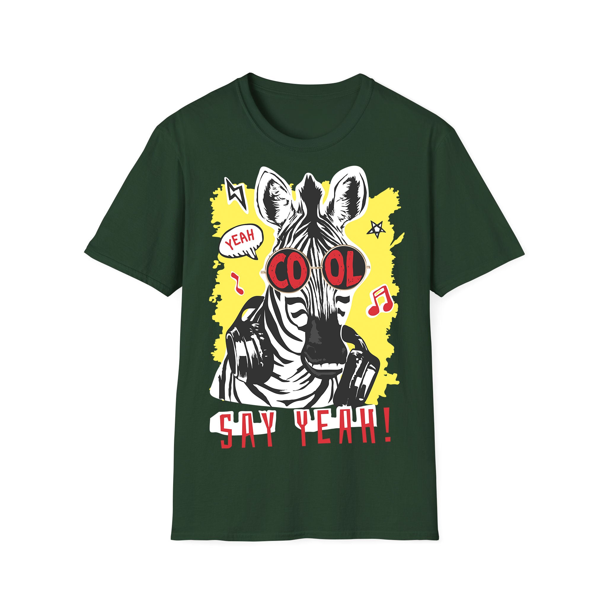 T-shirt unisexe musique Zebra Say Yeah Cool