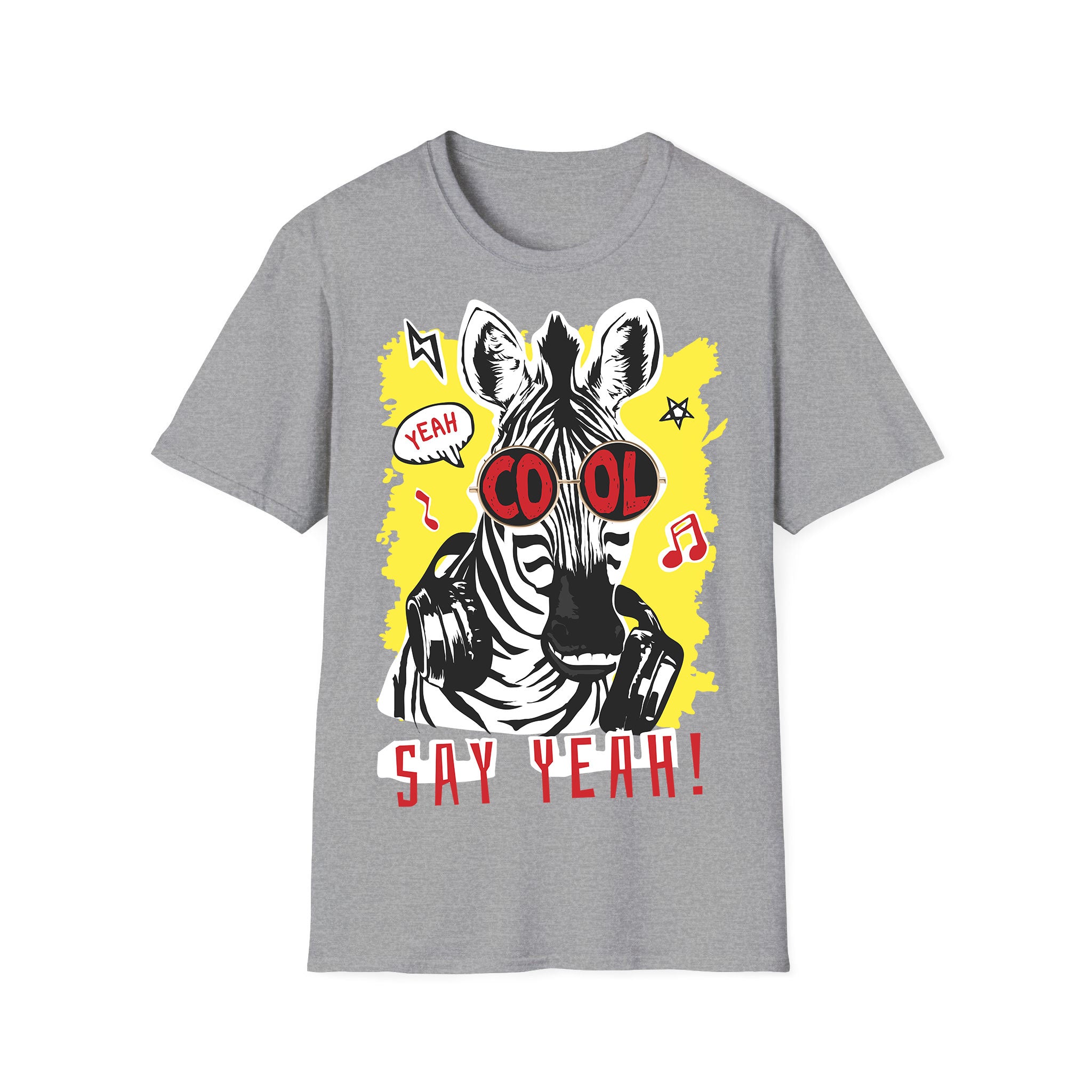 T-shirt unisexe musique Zebra Say Yeah Cool