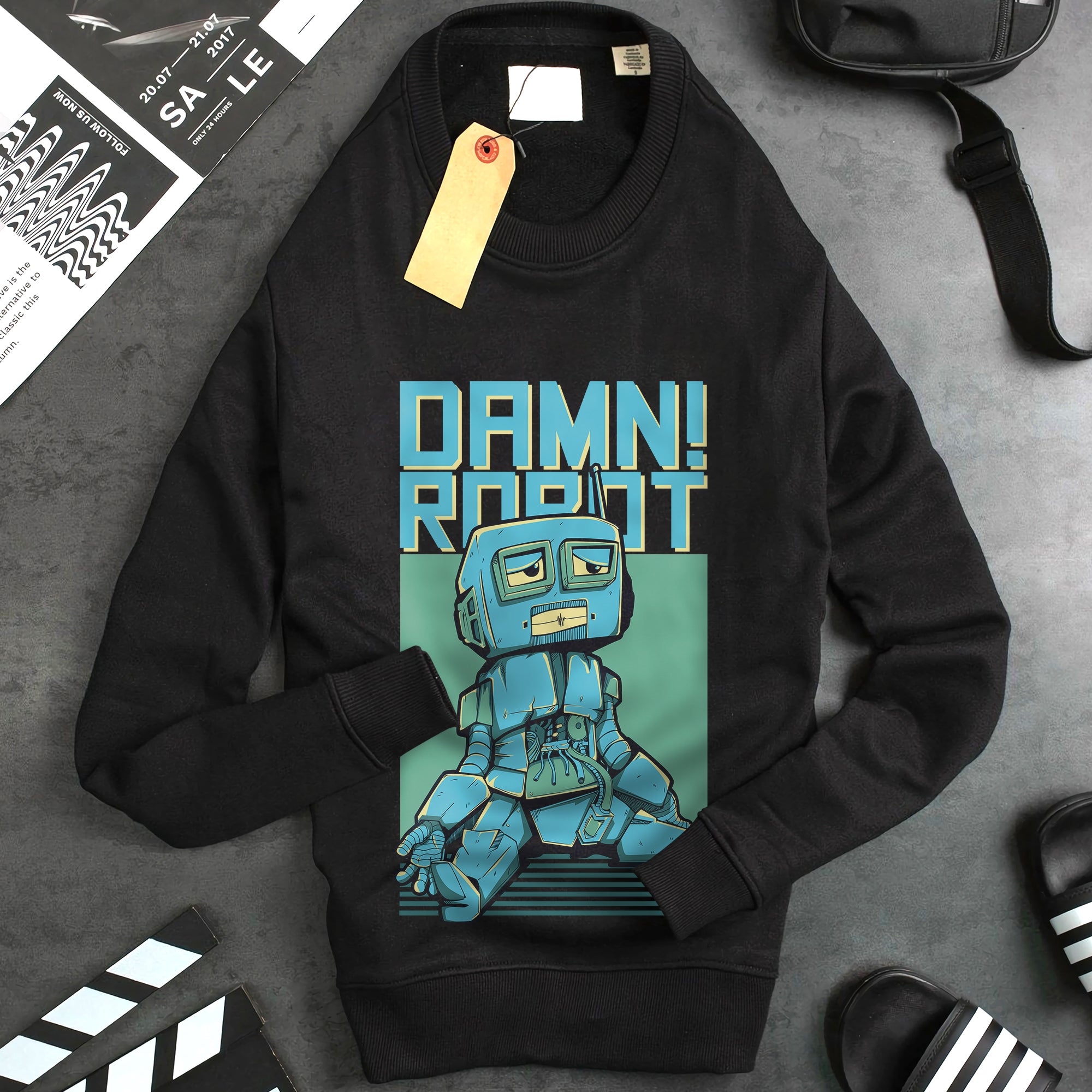 Youth Sweatshirt Damn Robot Simple