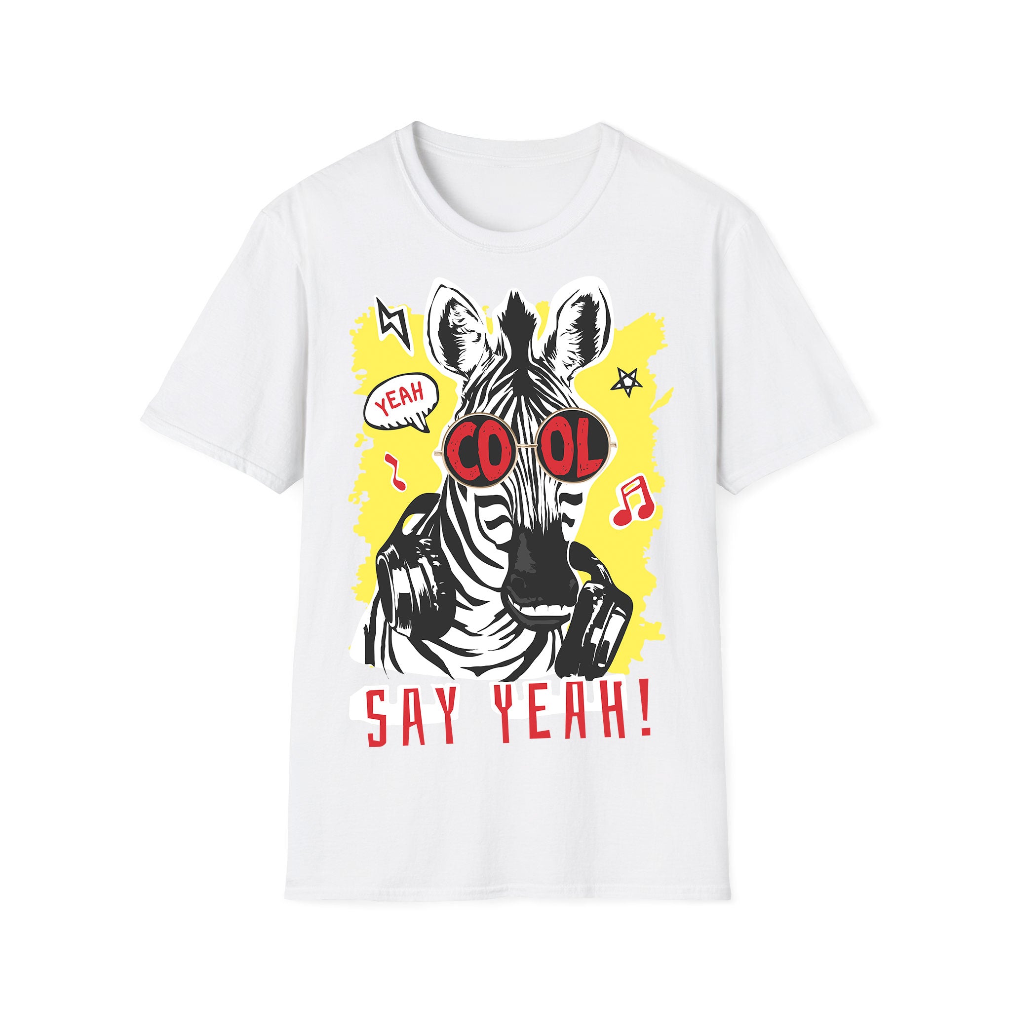 Music unisex T-shirt Zebra Say Yeah Cool