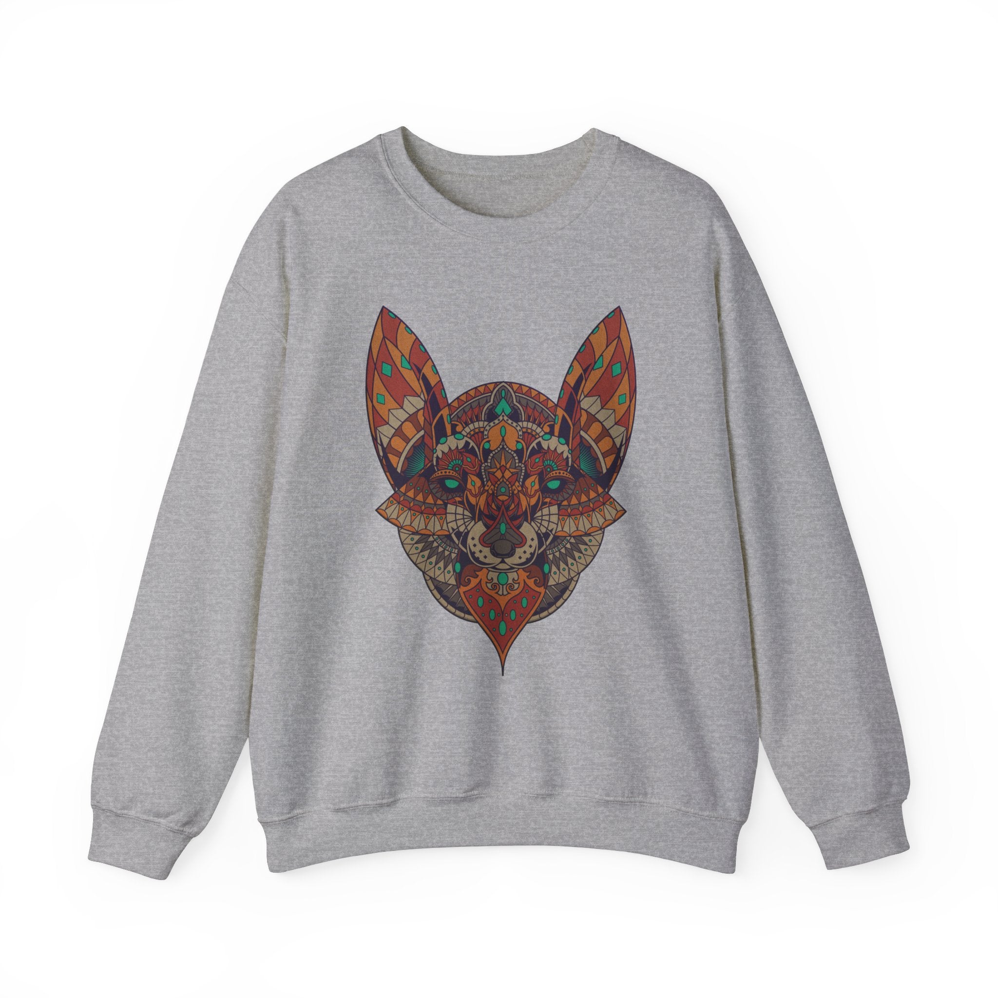 Embroidery sweatshirt Fox mandala zentangle