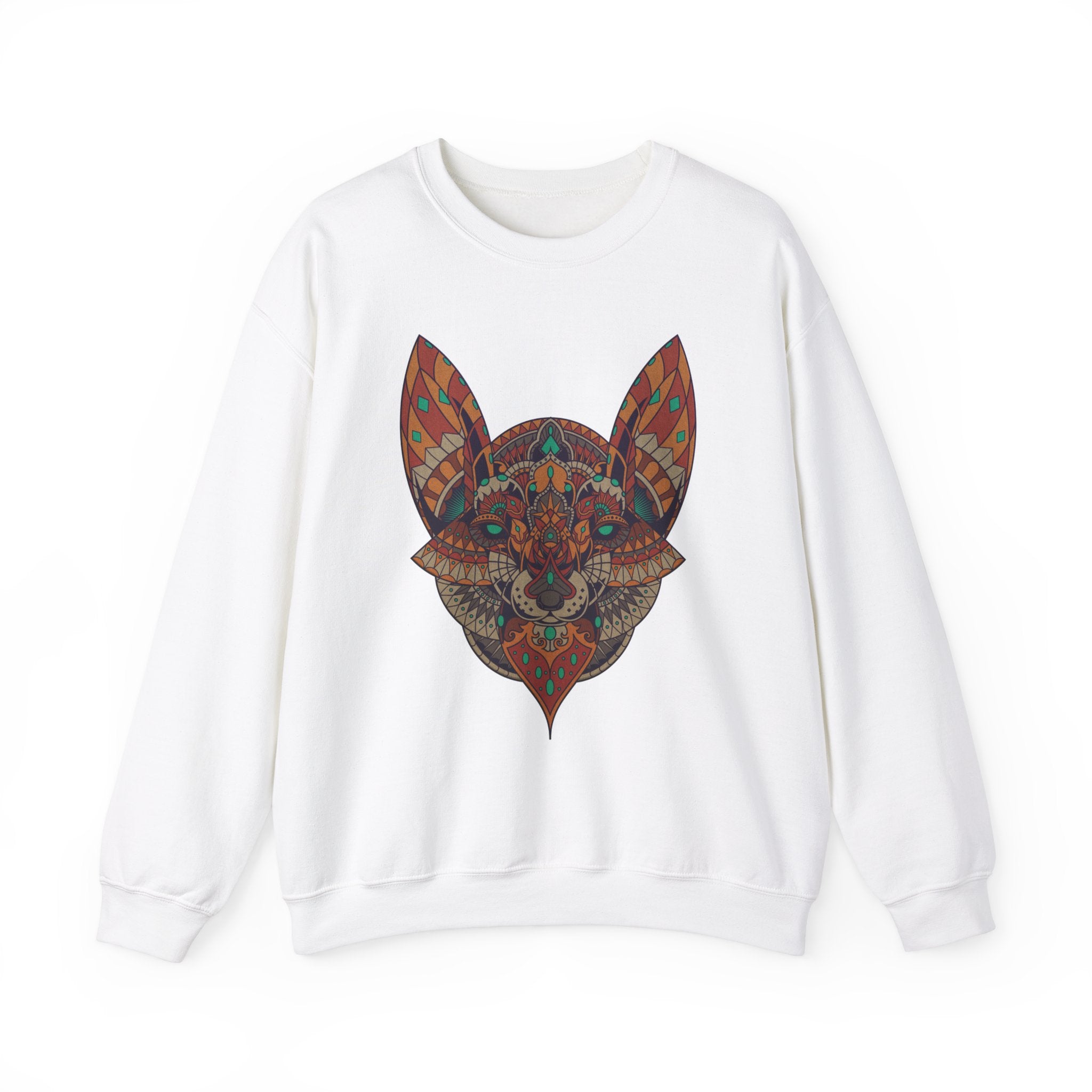 Embroidery sweatshirt Fox mandala zentangle