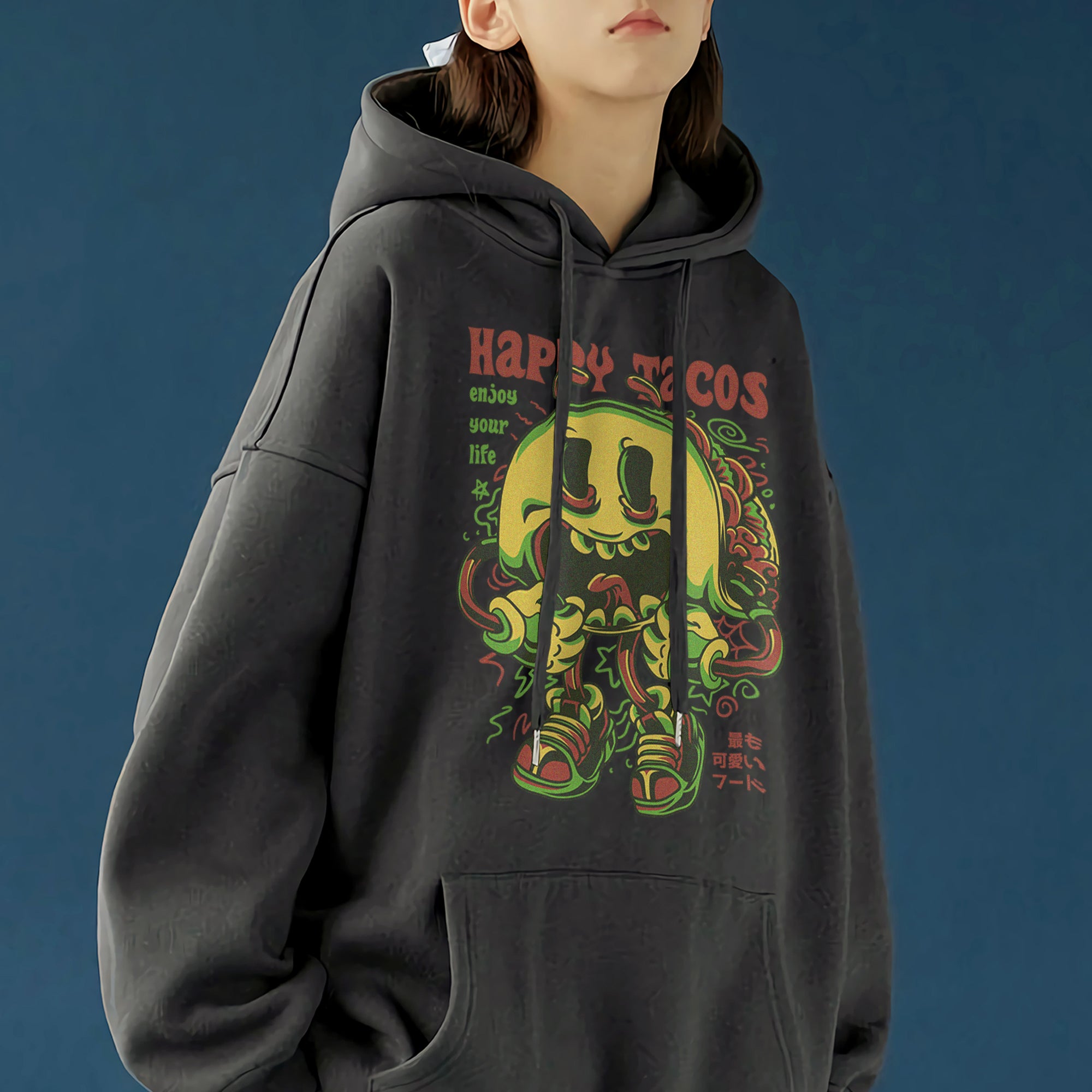 Youth Hoodie Happy Tacos