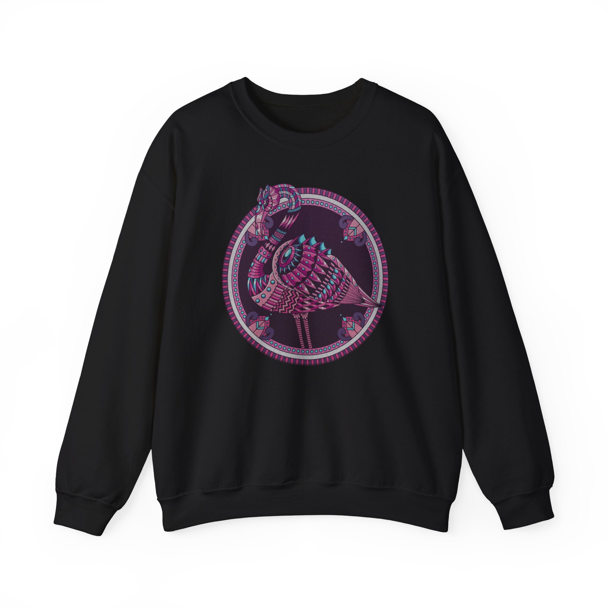 Embroidery sweatshirt Flamingo Mandala Zentangle