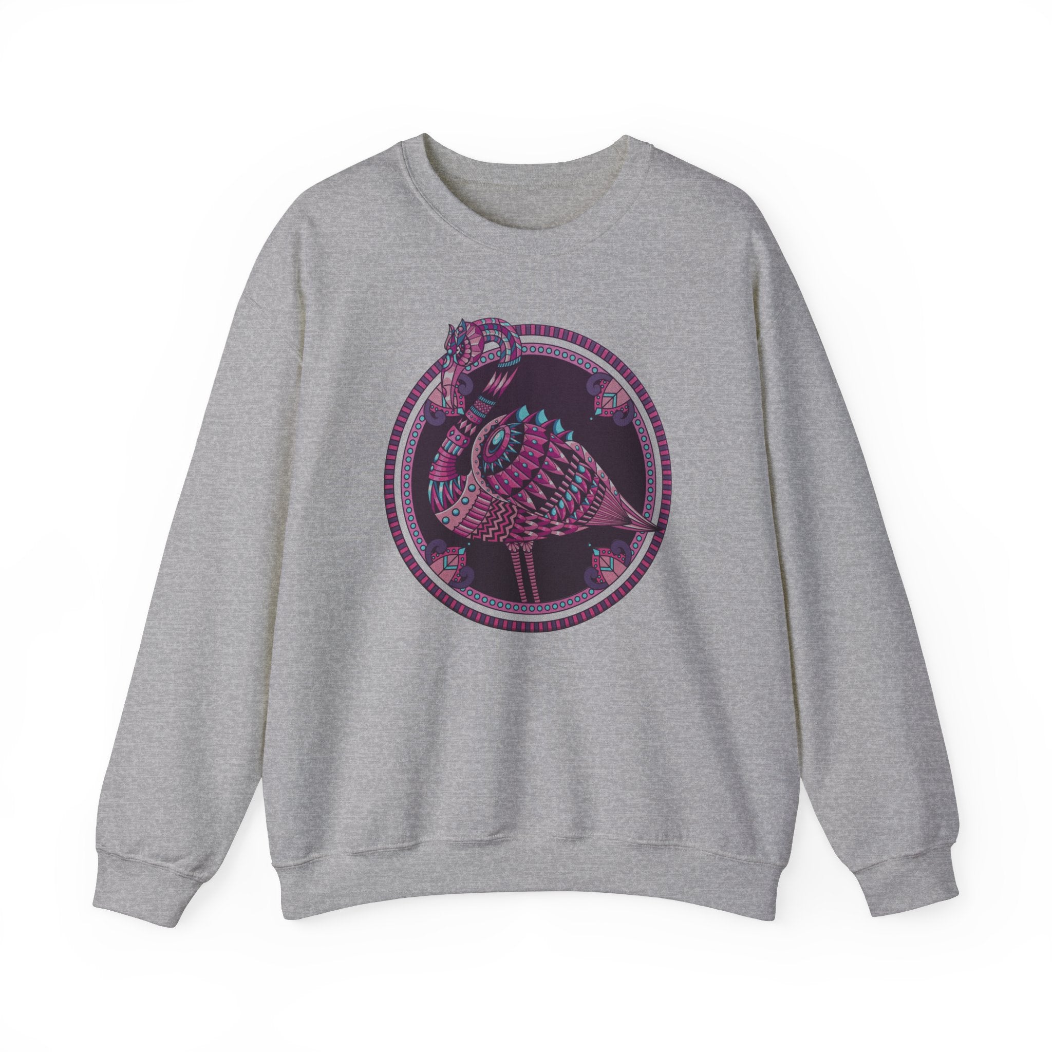 Embroidery sweatshirt Flamingo Mandala Zentangle