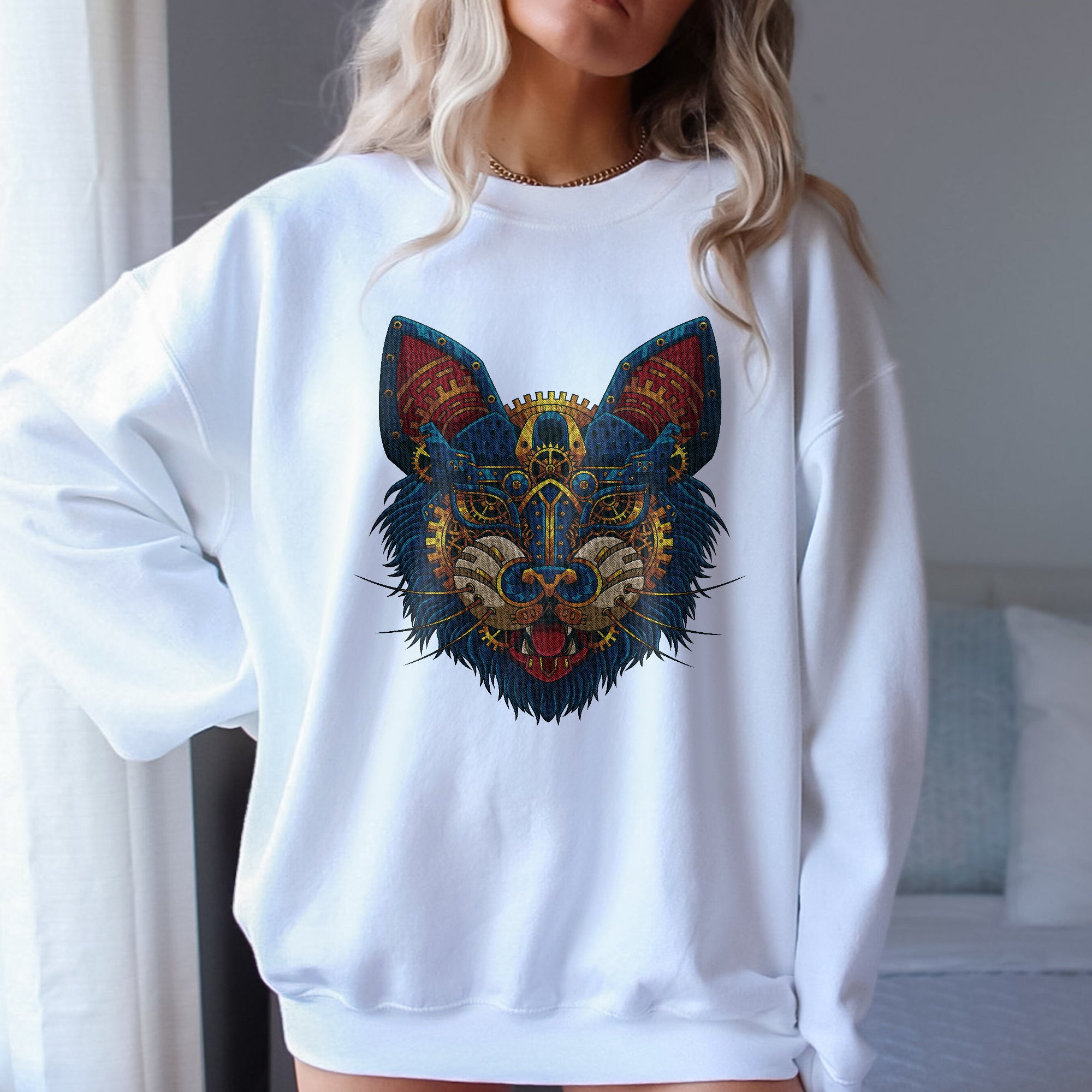 Embroidery sweatshirt Steampunk Cat Essential