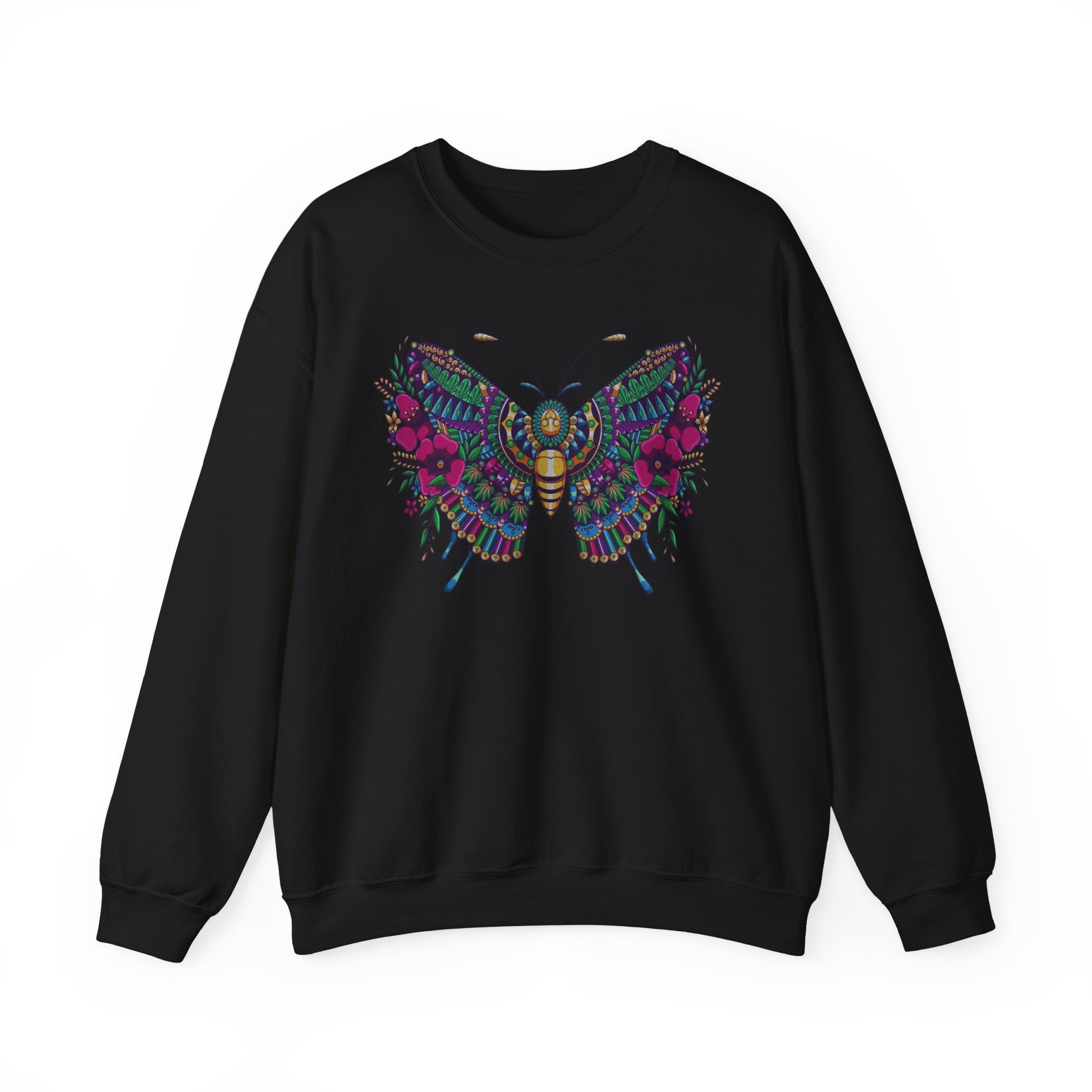 Embroidery sweatshirt Papillon Mandala Butterfly