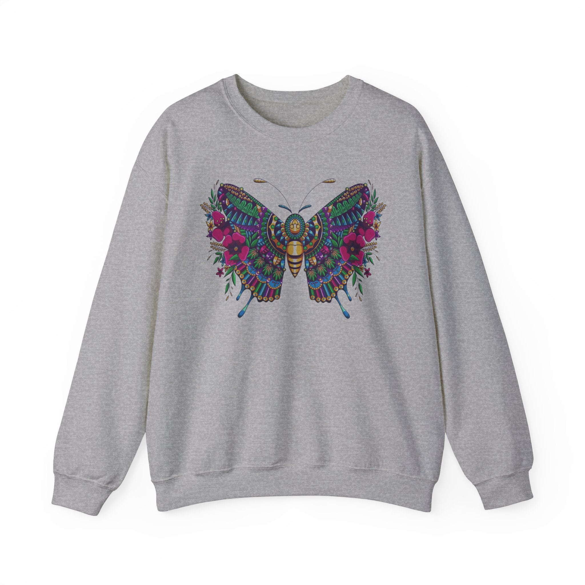 Embroidery sweatshirt Papillon Mandala Butterfly