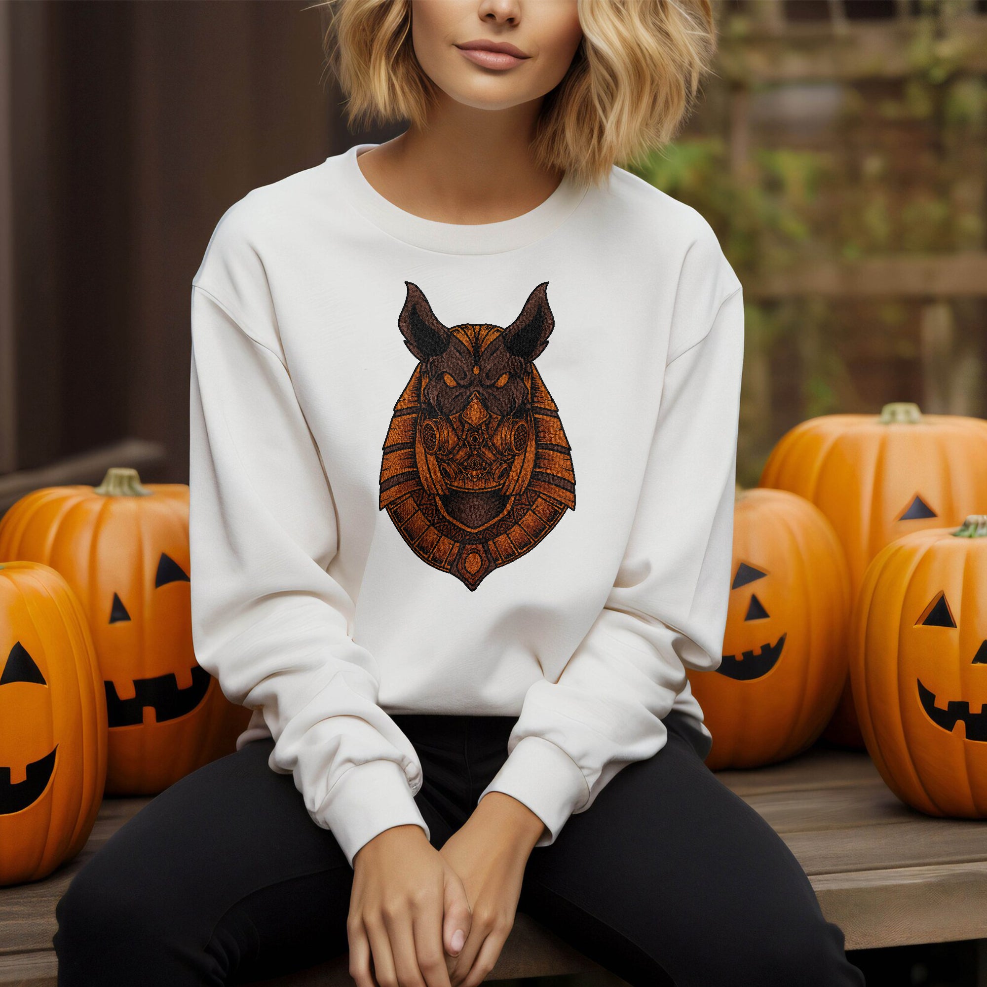 Embroidery sweatshirt Anubis Head With Mask