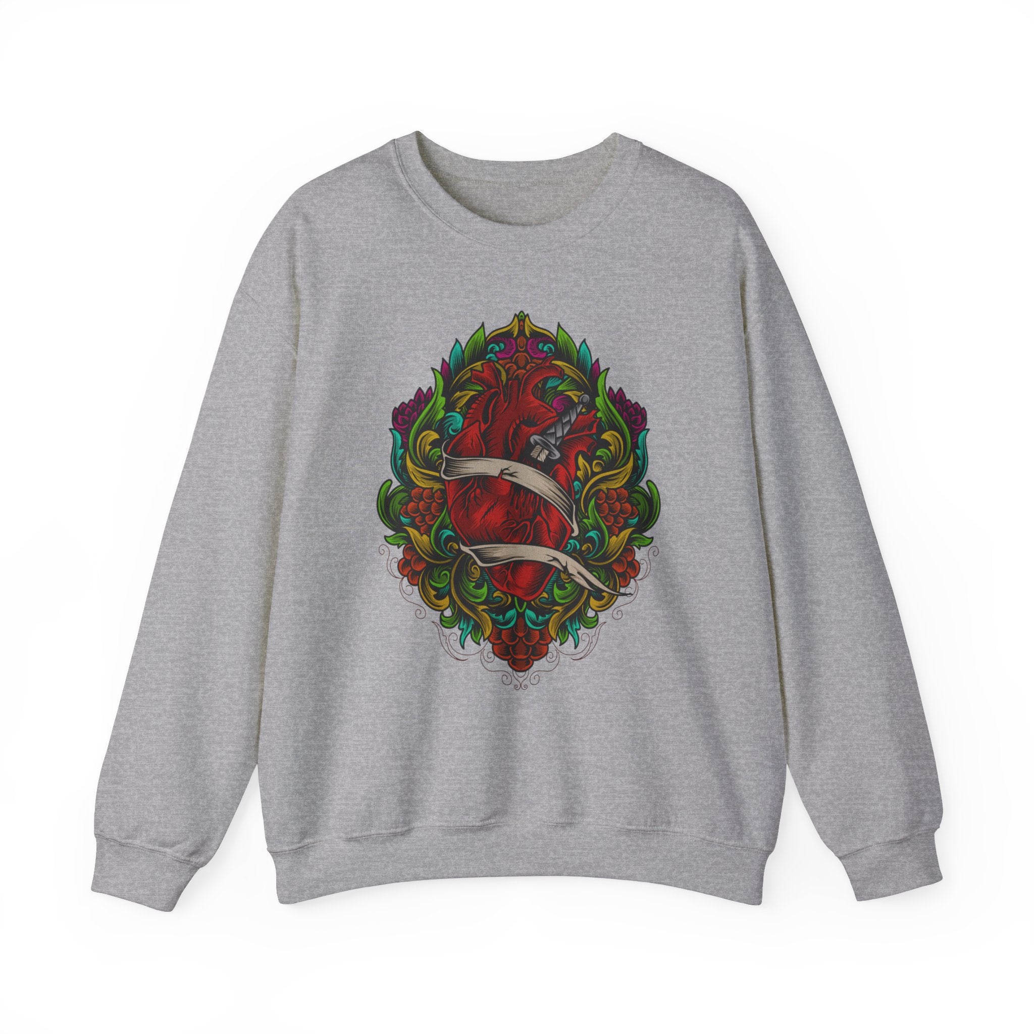 Embroidery sweatshirt Heart Ornament Colorful