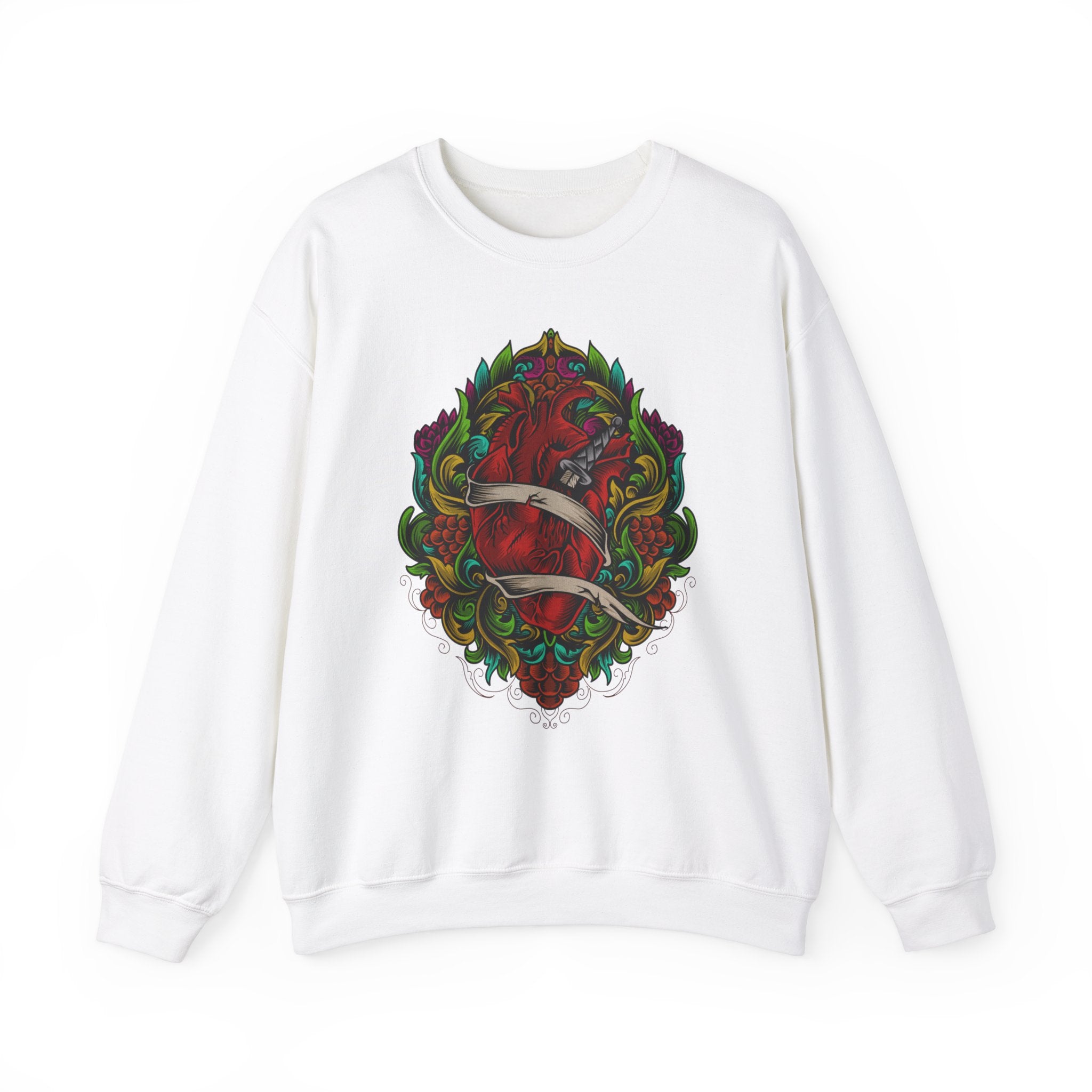 Embroidery sweatshirt Heart Ornament Colorful