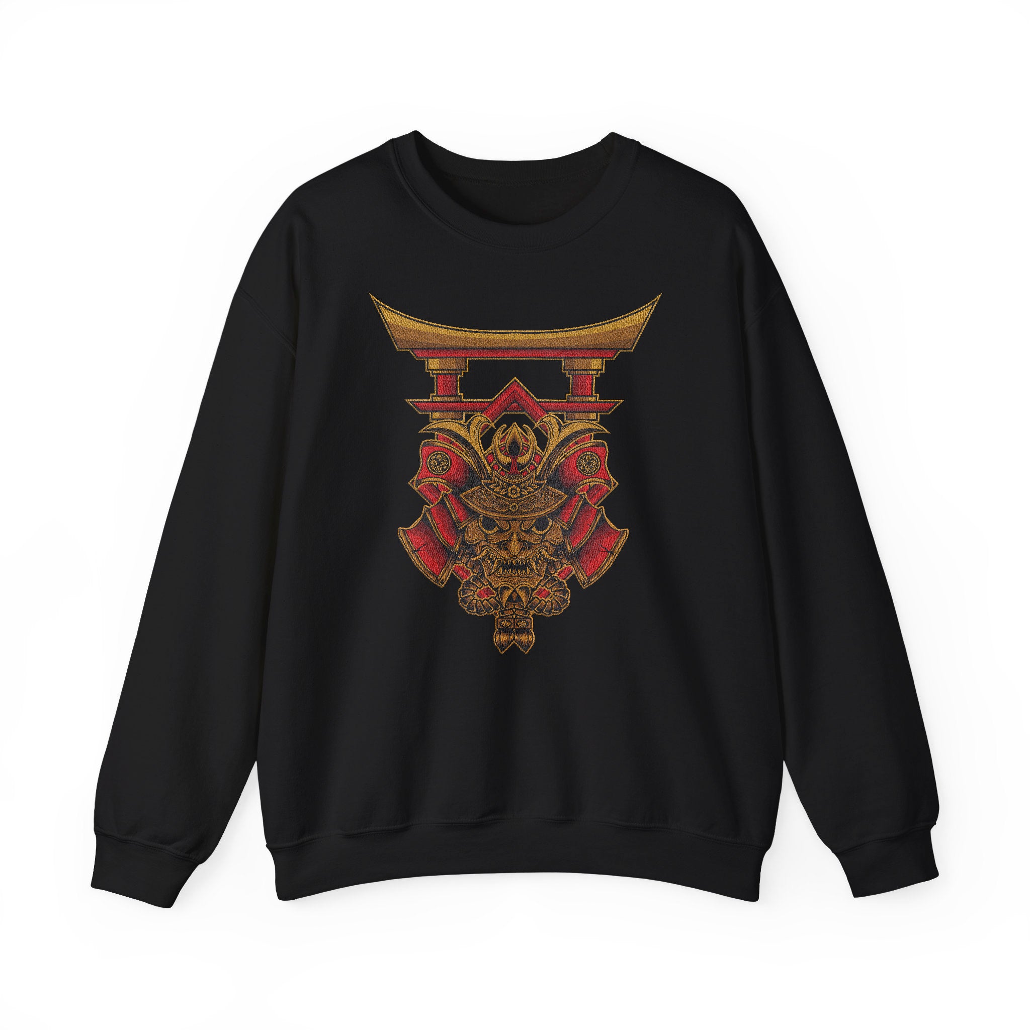 Embroidery sweatshirt Samurai Head With Torii Gate