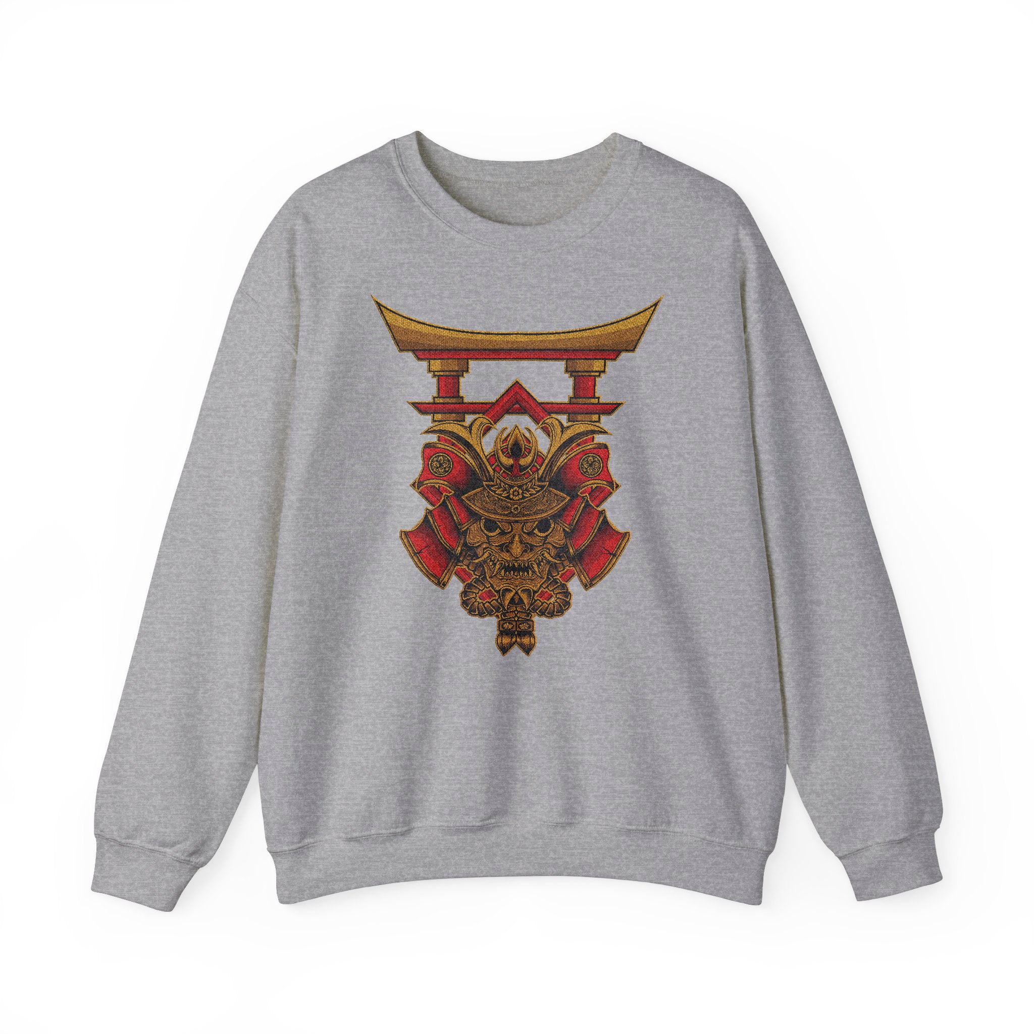 Embroidery sweatshirt Samurai Head With Torii Gate