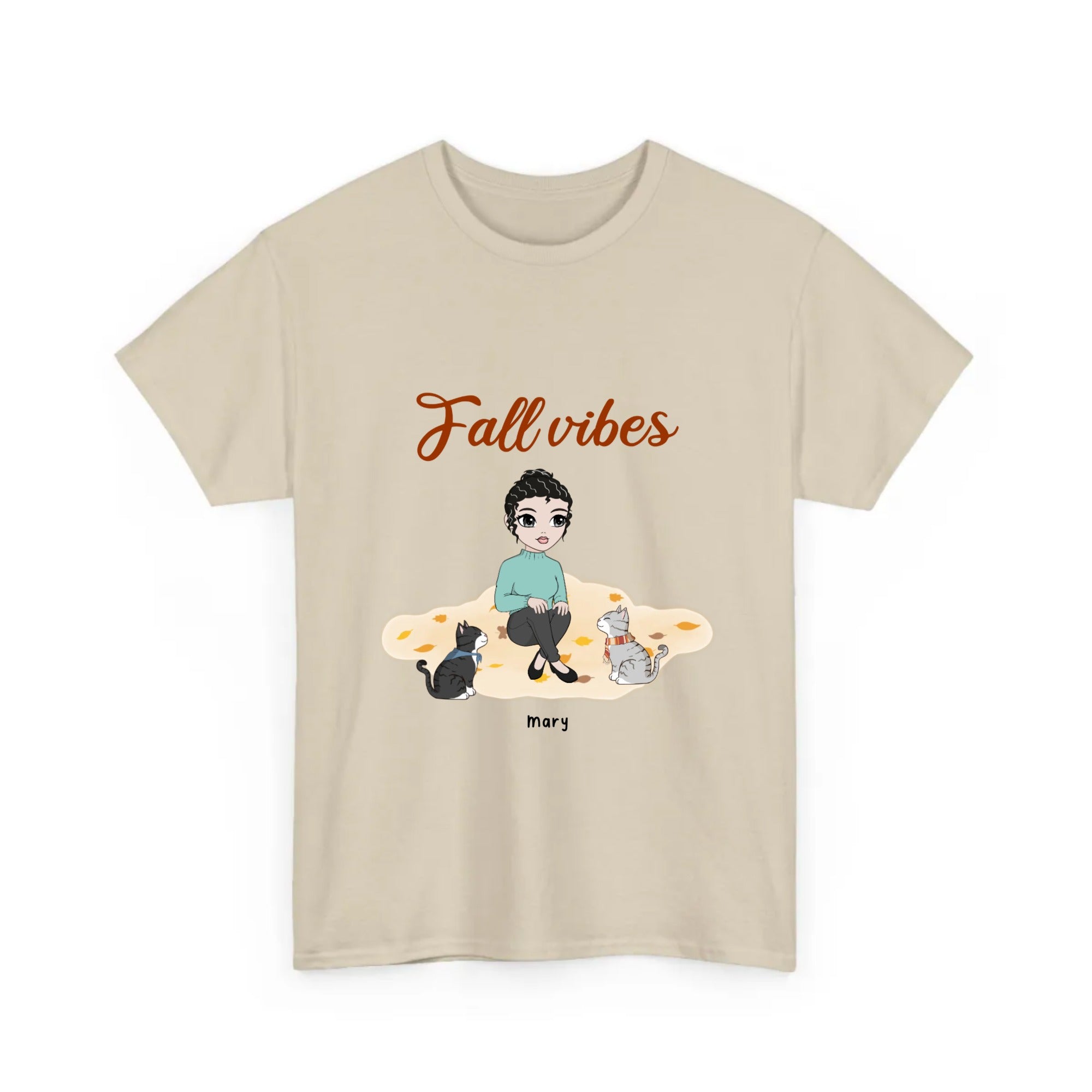 Personalized T-Shirt Fall Vibes Cats