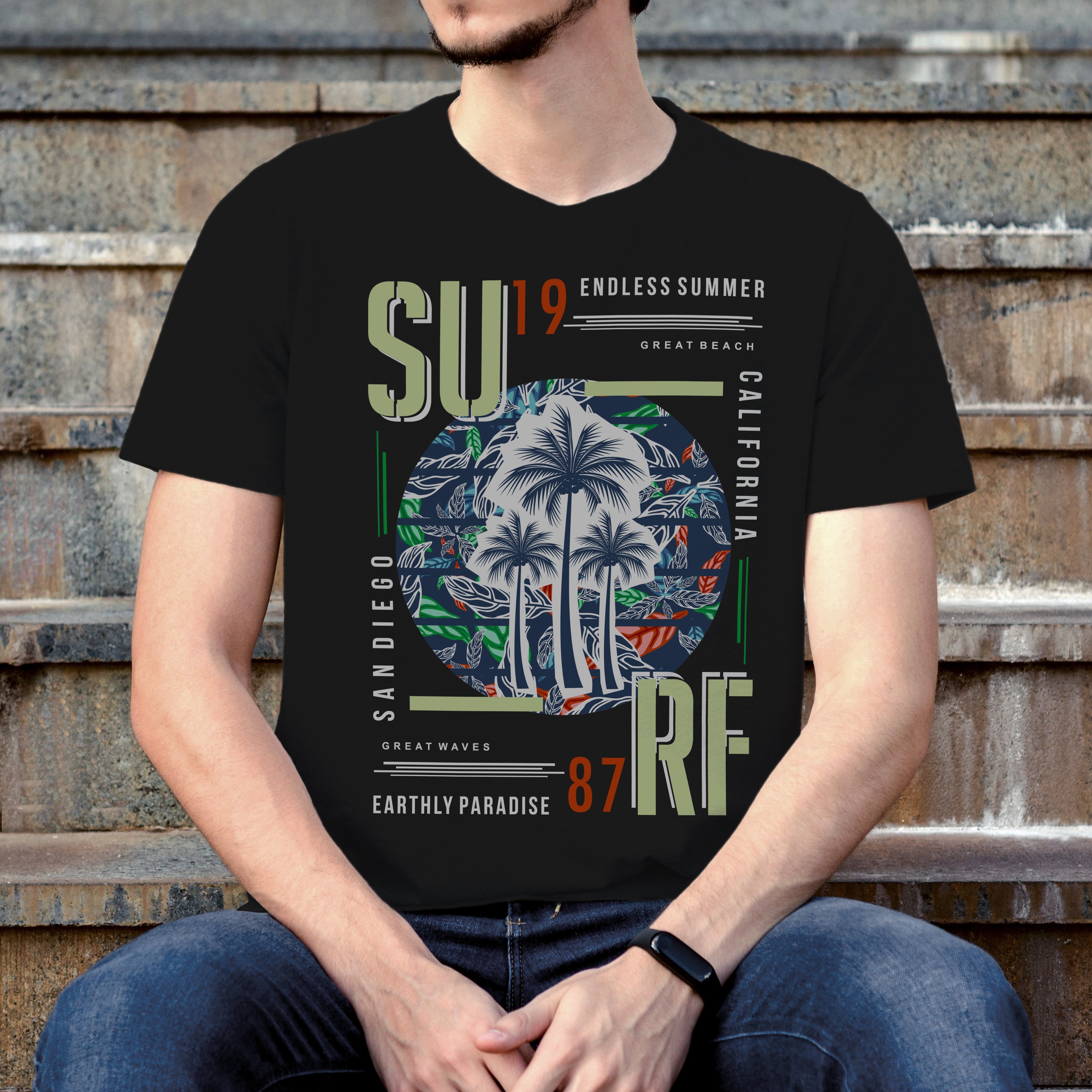 Surf T-shirt unisexe Vintage 1987 Surf