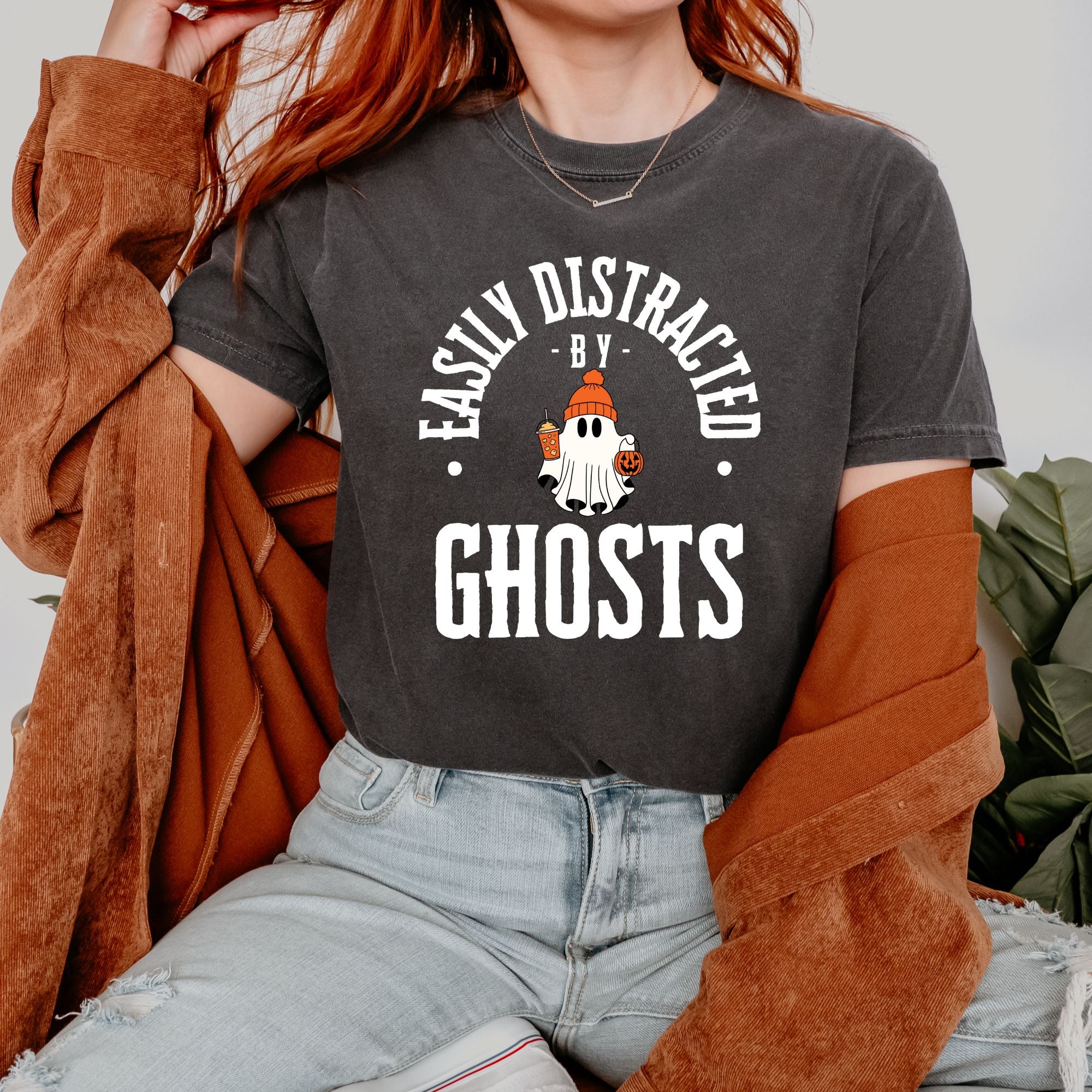 Halloween T-shirt Easily Distracted By Ghosts