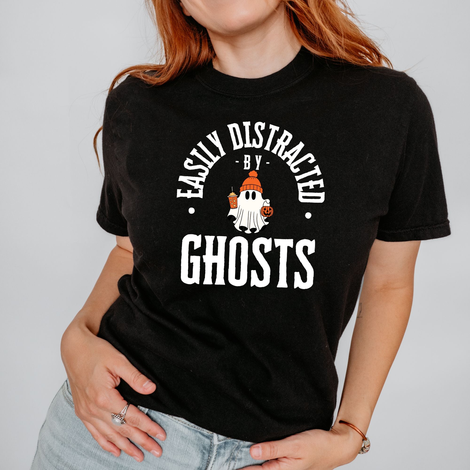 Halloween T-shirt Easily Distracted By Ghosts