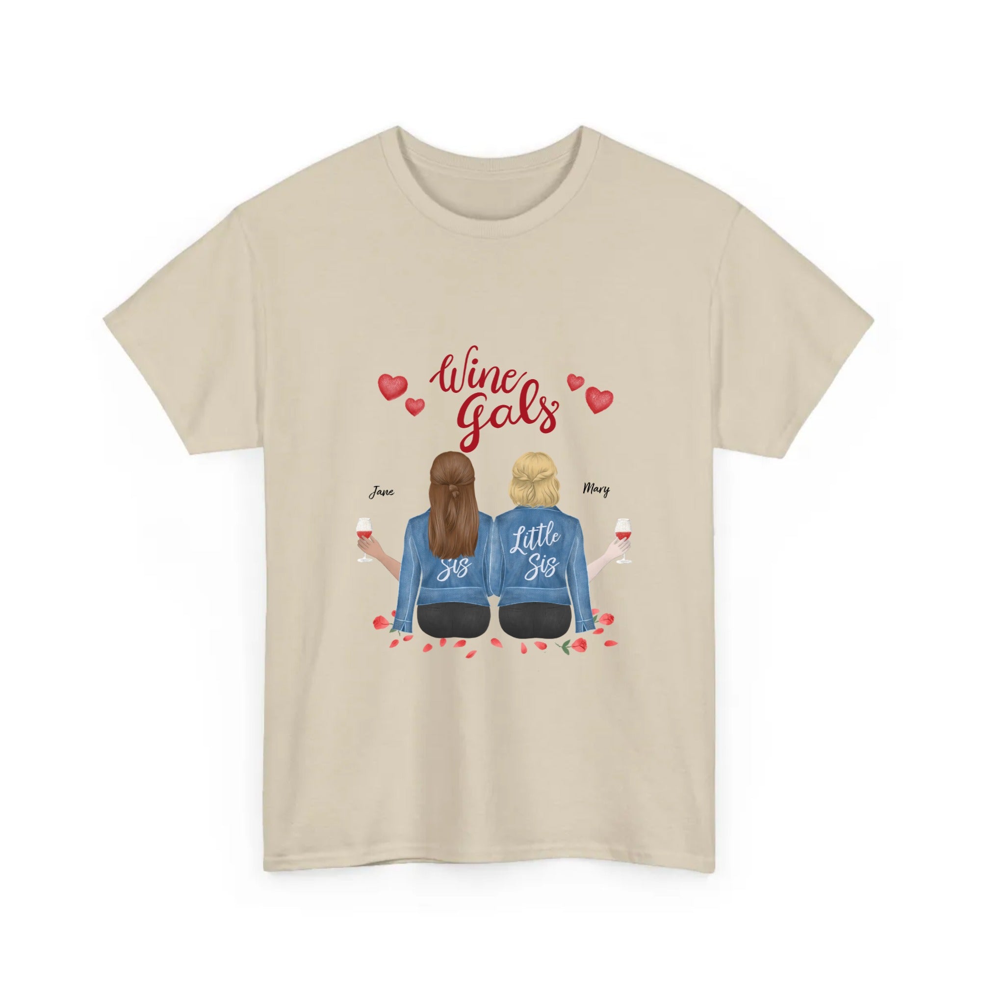 Personalized T-Shirt Little Sis Wine Gals