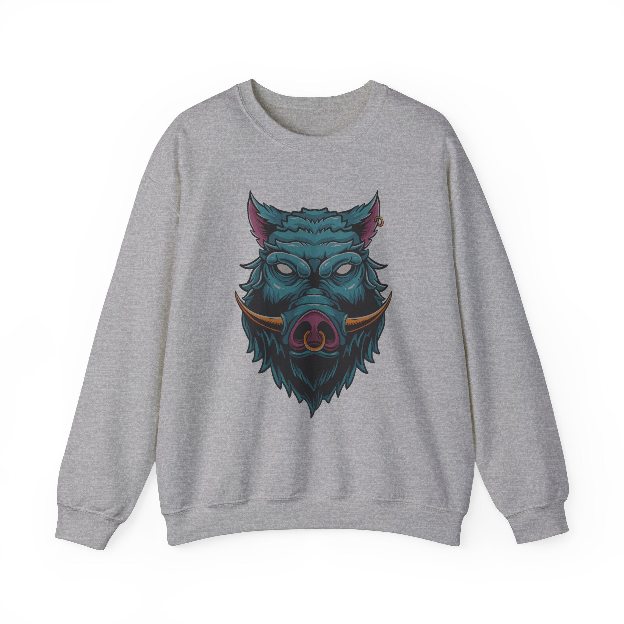 Embroidery sweatshirt Wild boar head