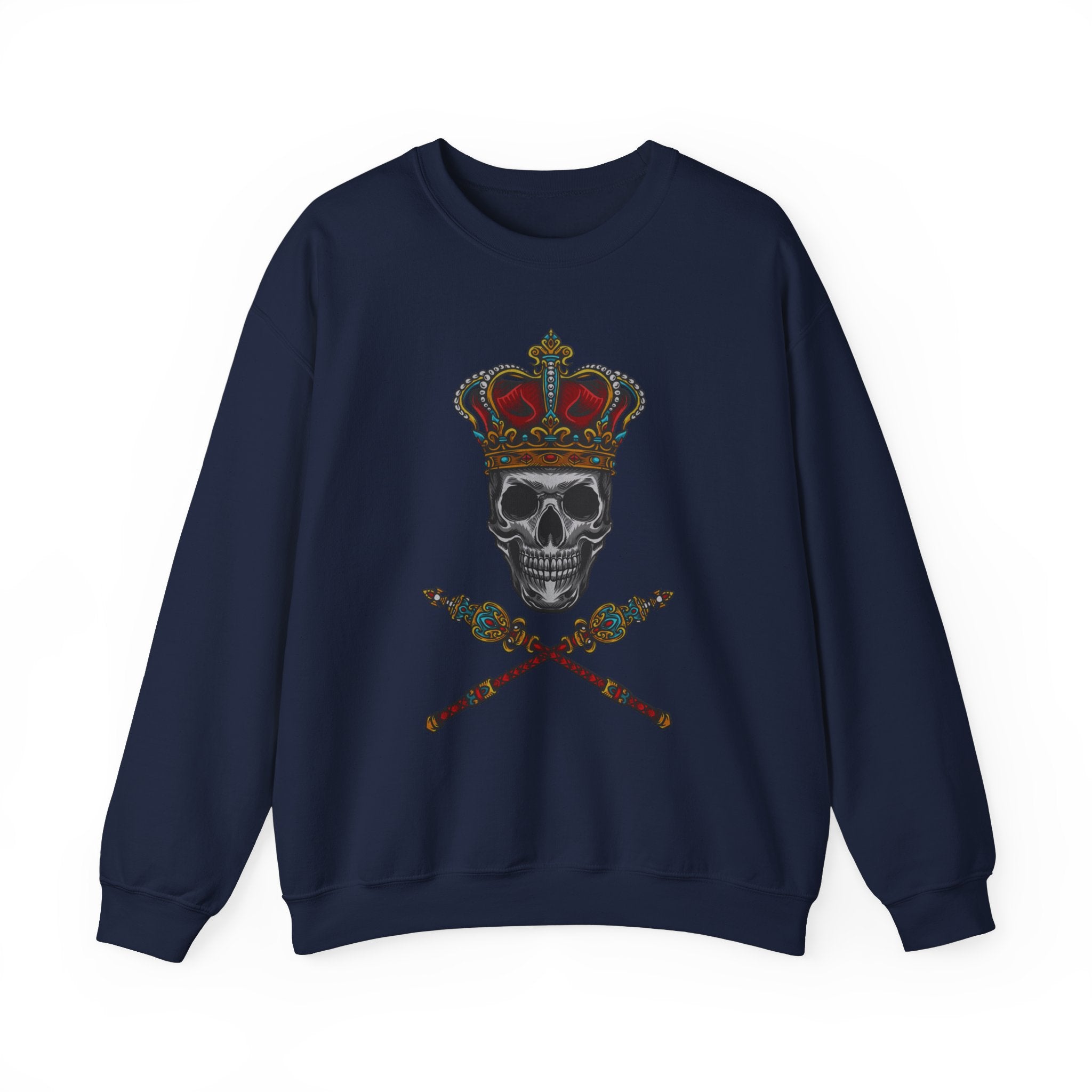 Embroidery sweatshirt Majestic King Of Skull