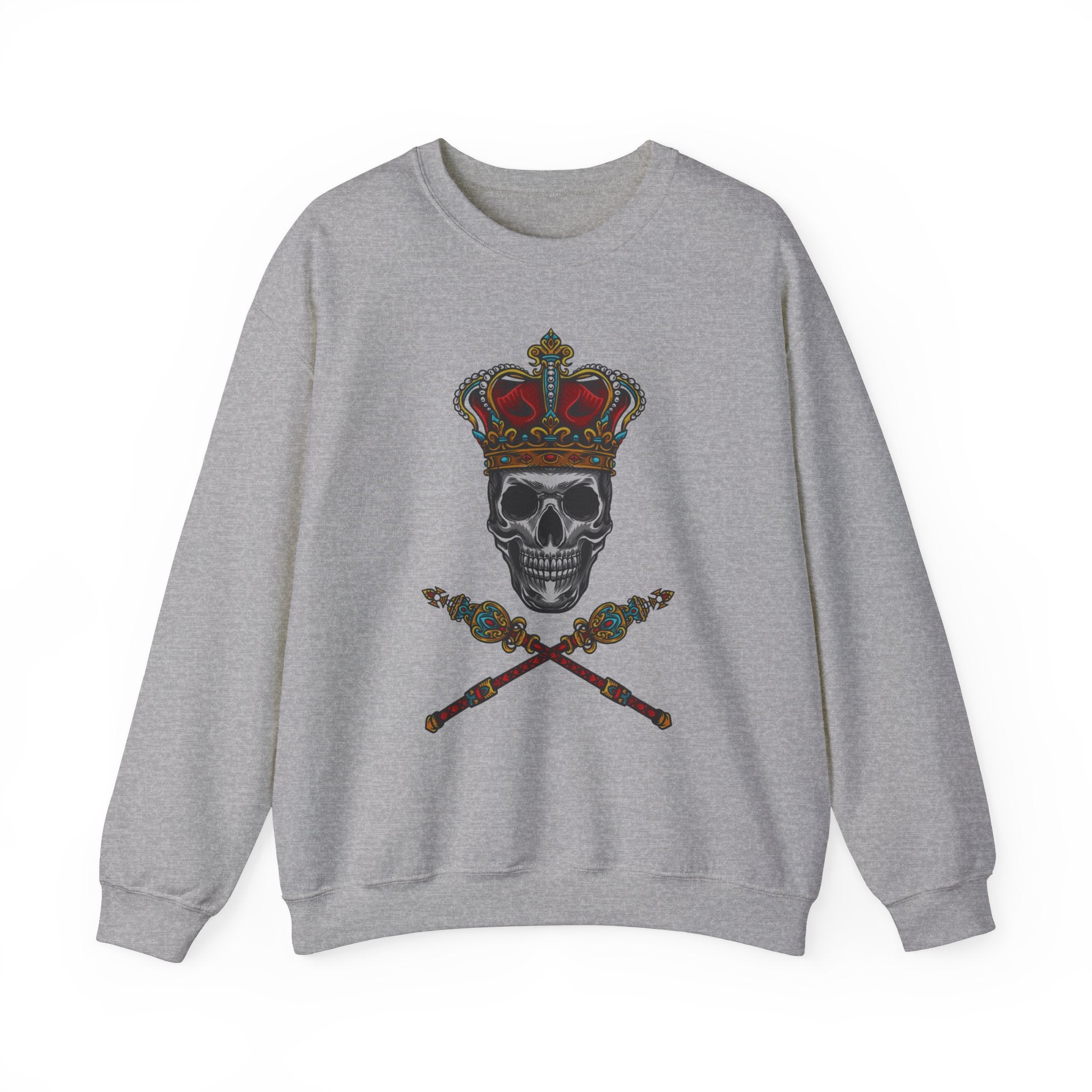 Embroidery sweatshirt Majestic King Of Skull