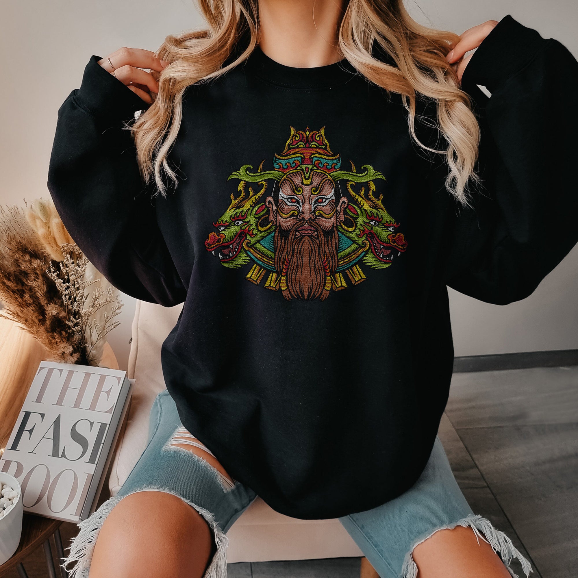 Embroidery sweatshirt Chinese Dragon Emperor