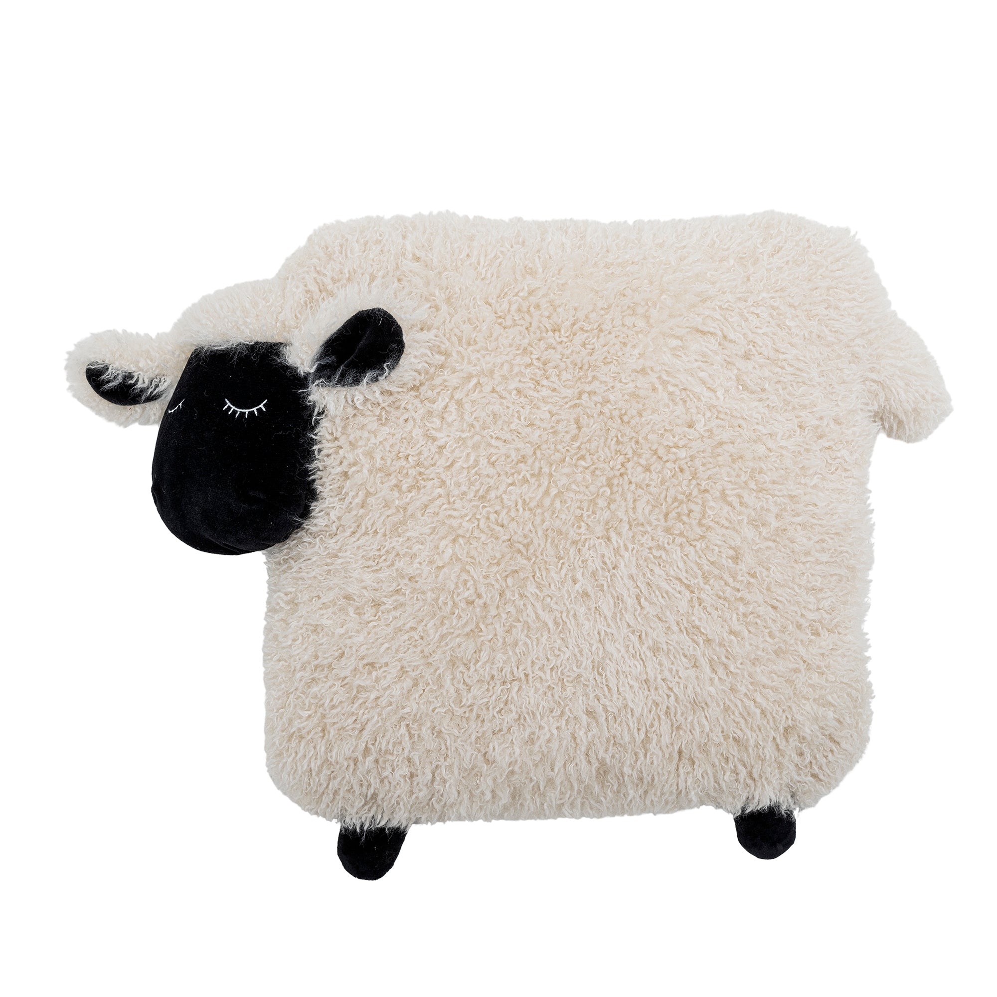 Coussin en peluche Dolly, blanc, polyester