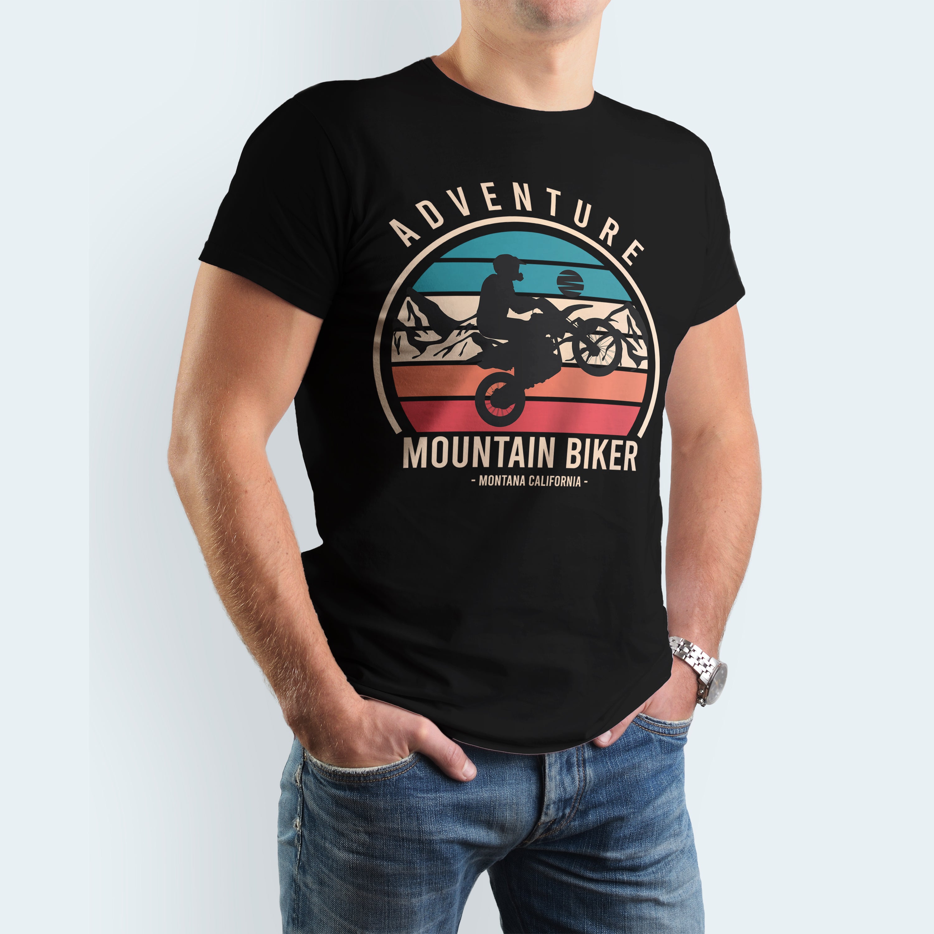 Motorcycle T-shirt Adventure Mountain Biker