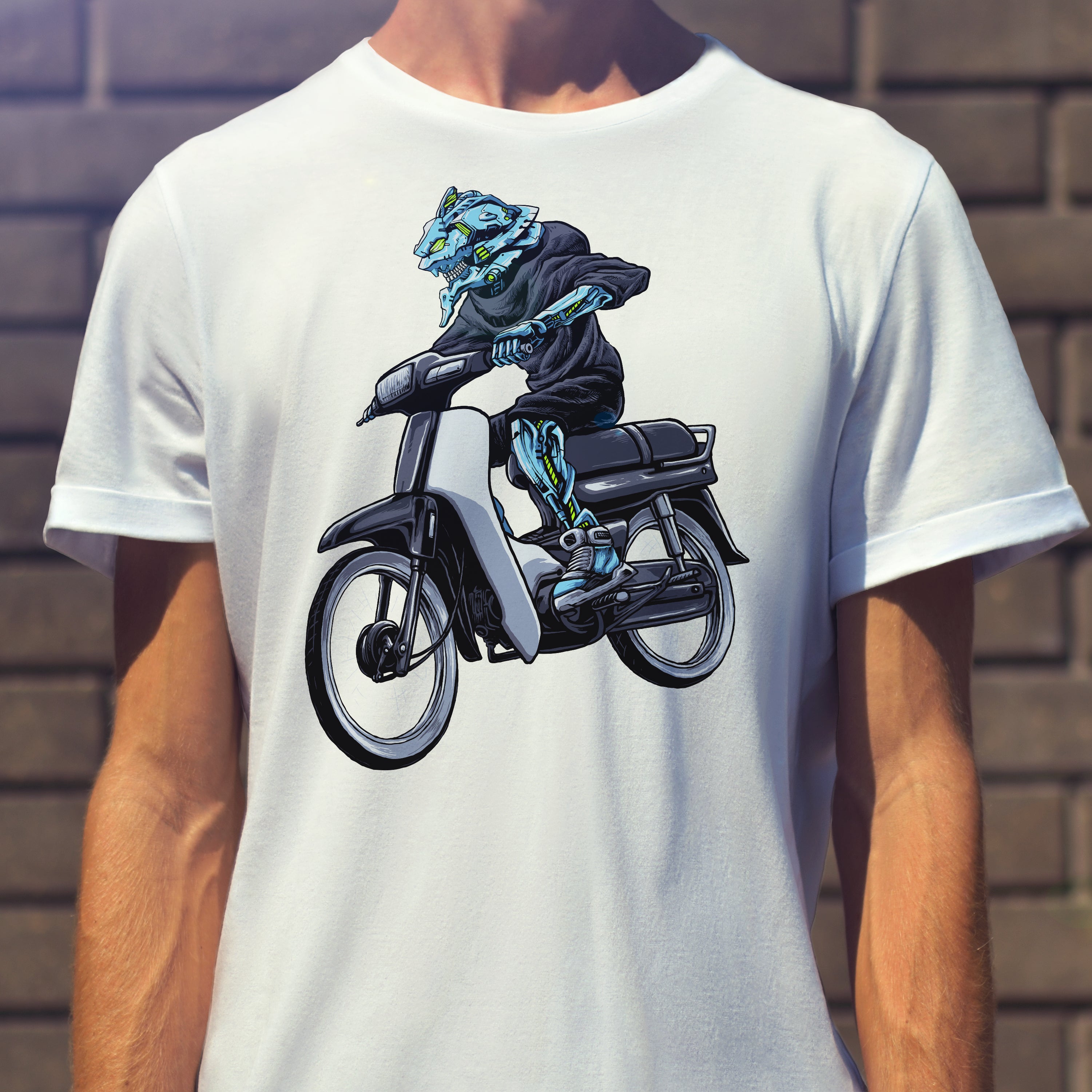 Motorcycle T-shirt Alien Bike