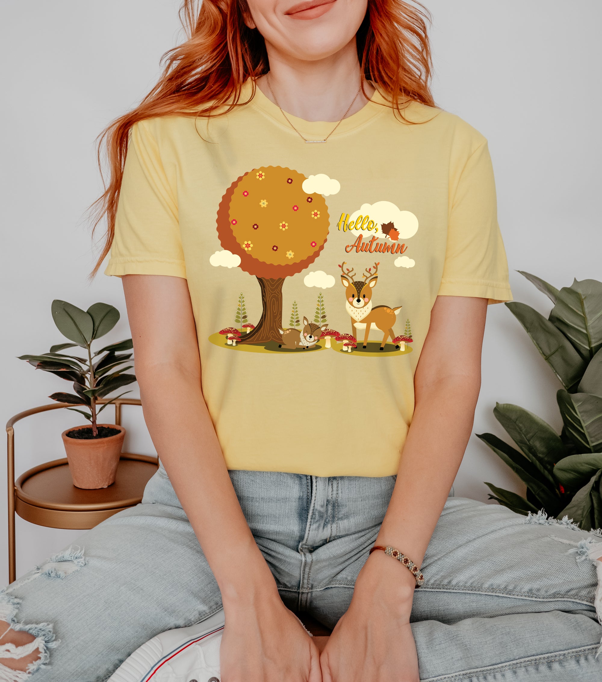 Autumn T-shirt Autumn Deer under Tree