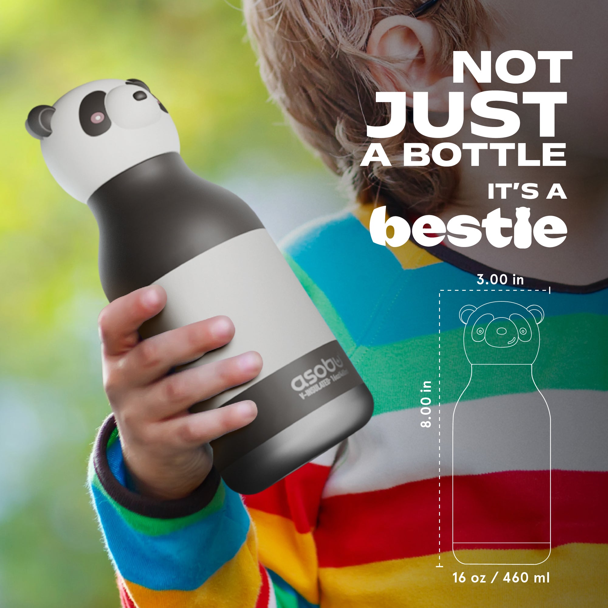 Personalized Bestie Insulated Bottle Panda