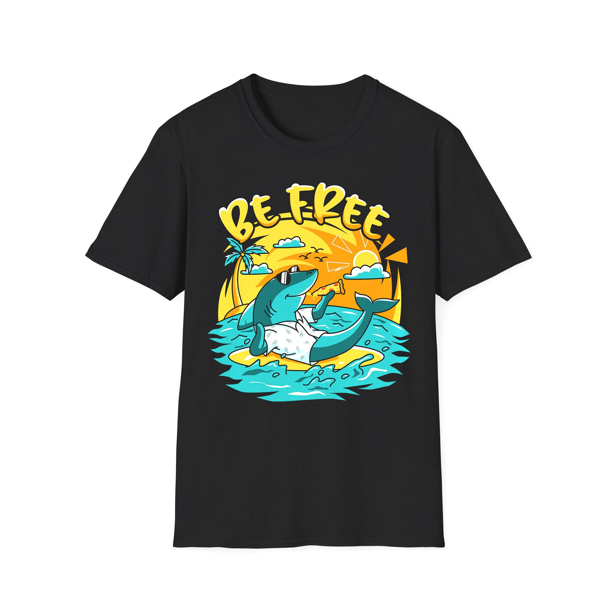 Summer unisex T-shirt Be Free Shark