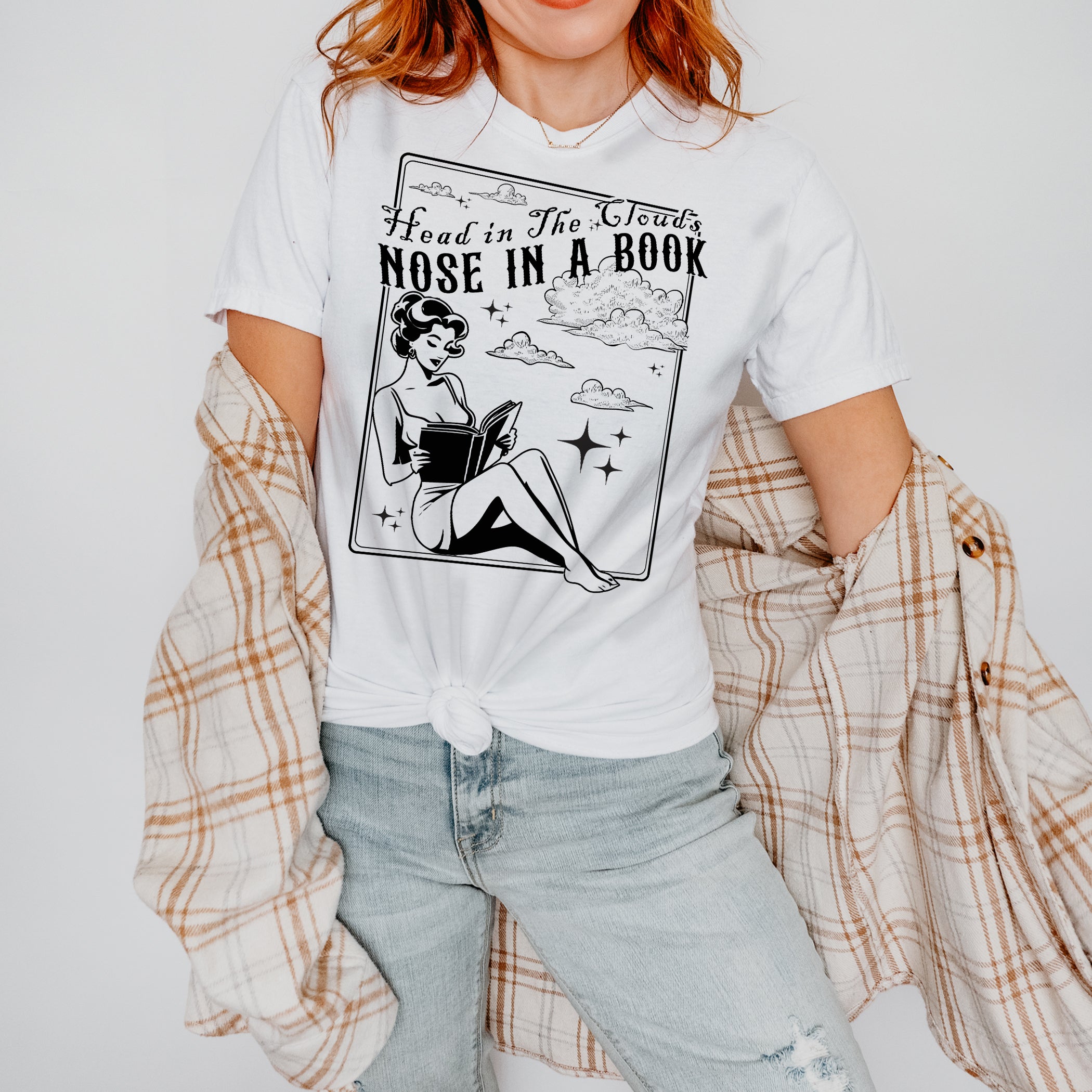 Book Lover T-shirt Head in the clouds