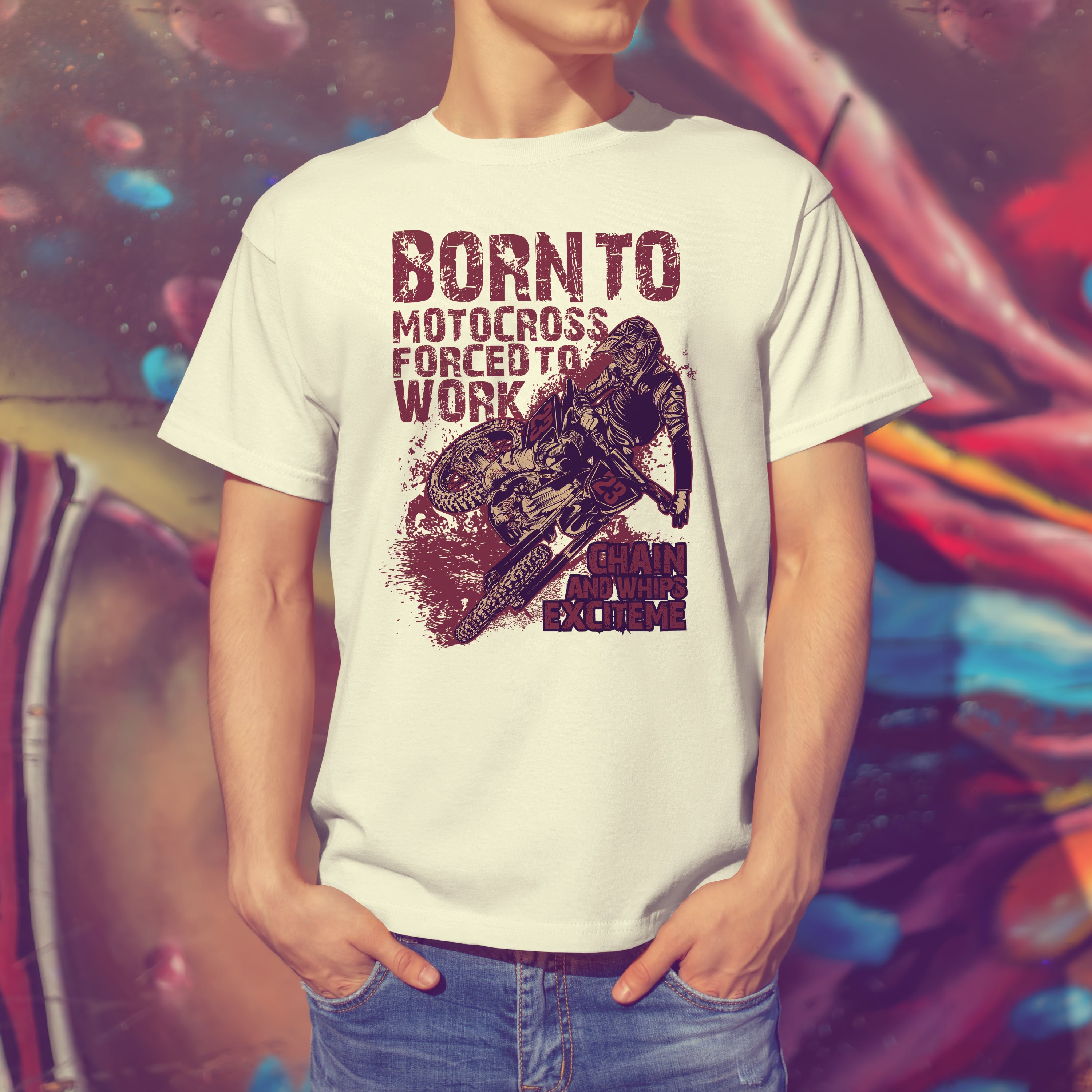 Motorcycle T-shirt Born To Motocross