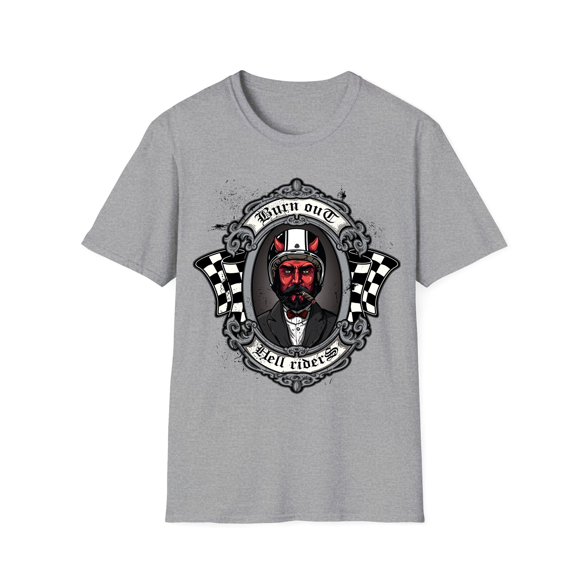 Motorcycle T-shirt Burn Out Hell Riders