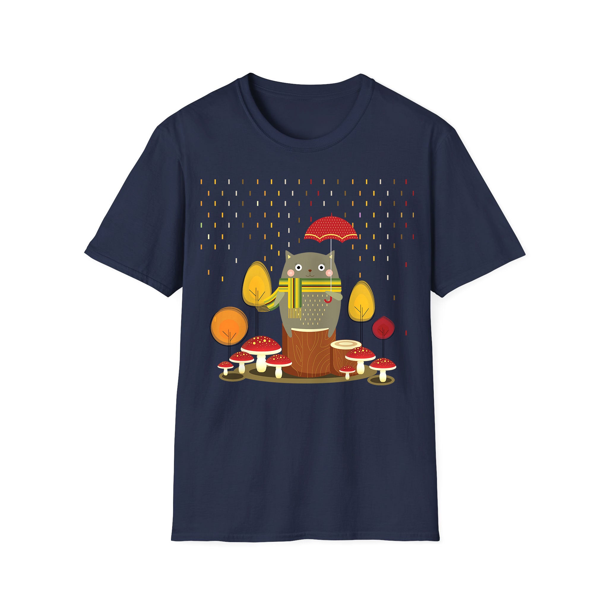 Autumn T-shirt Cat & Mushroom