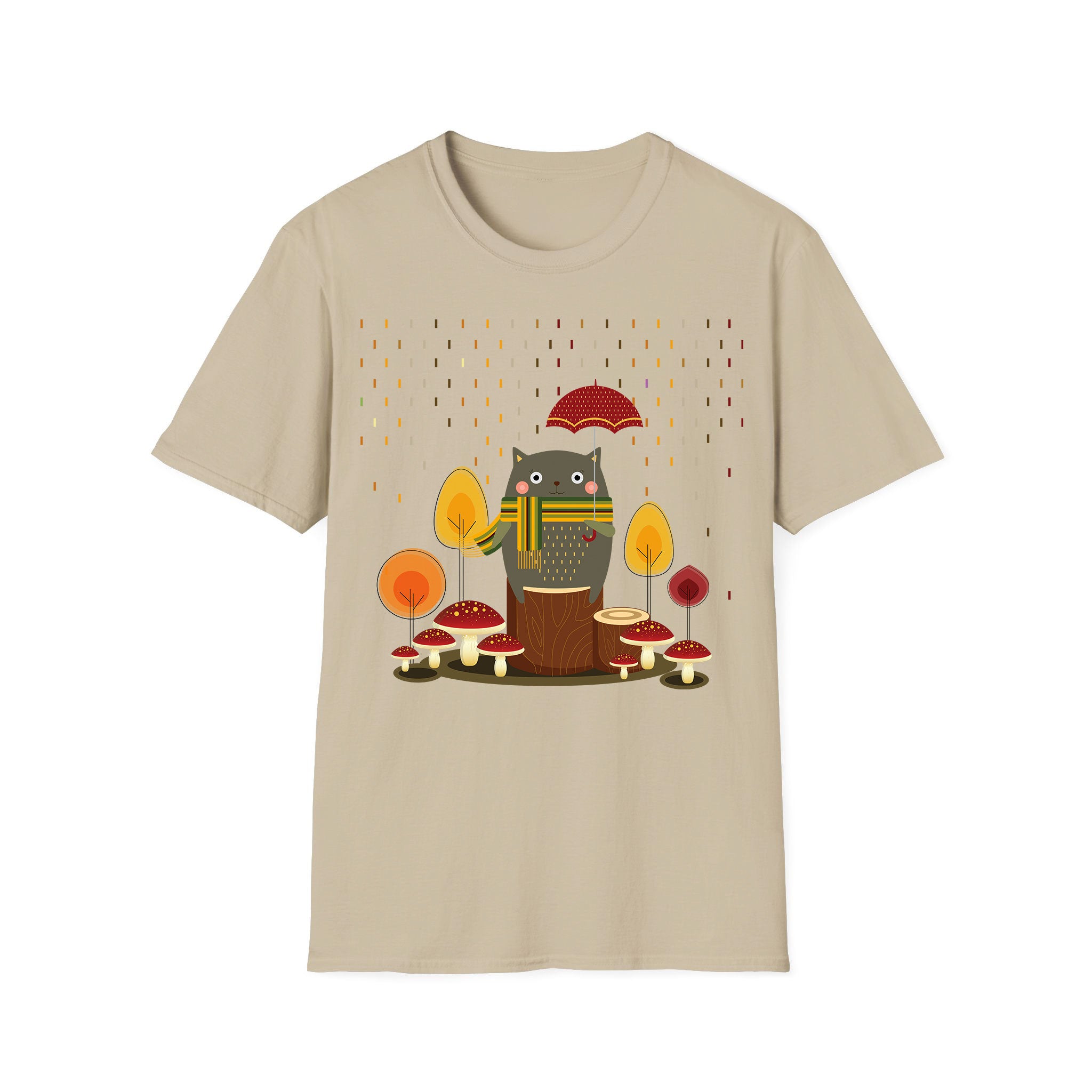 Autumn T-shirt Cat & Mushroom