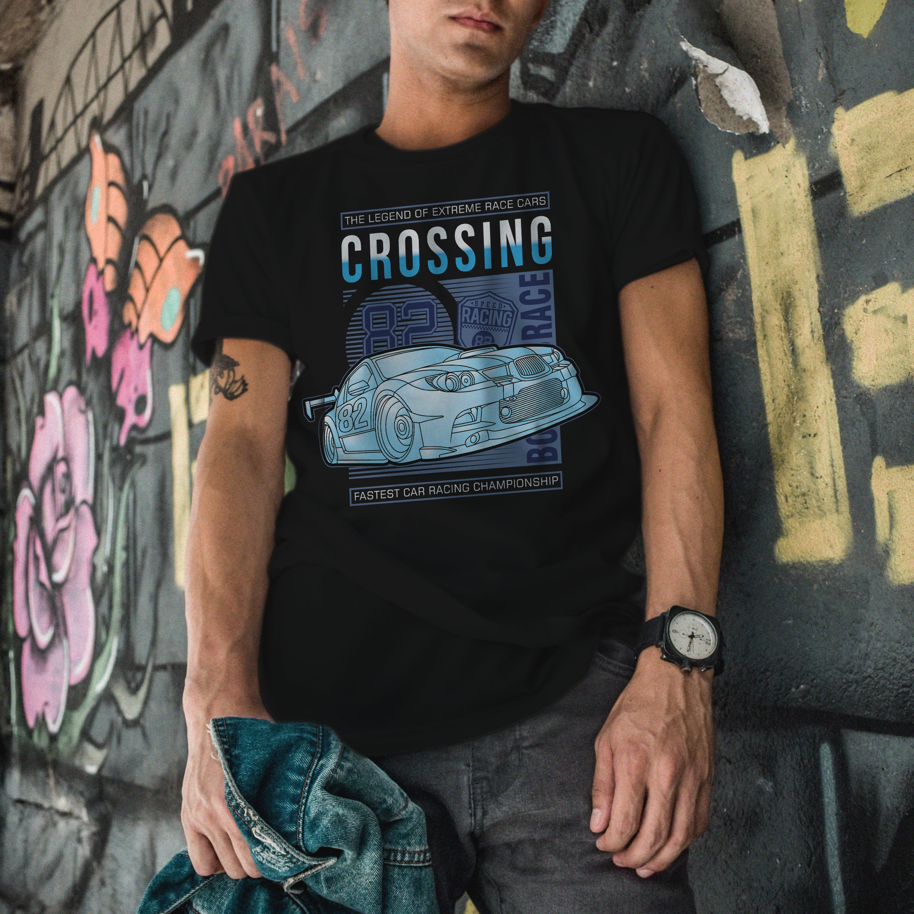 Racing-cars T-shirt Crossing Car