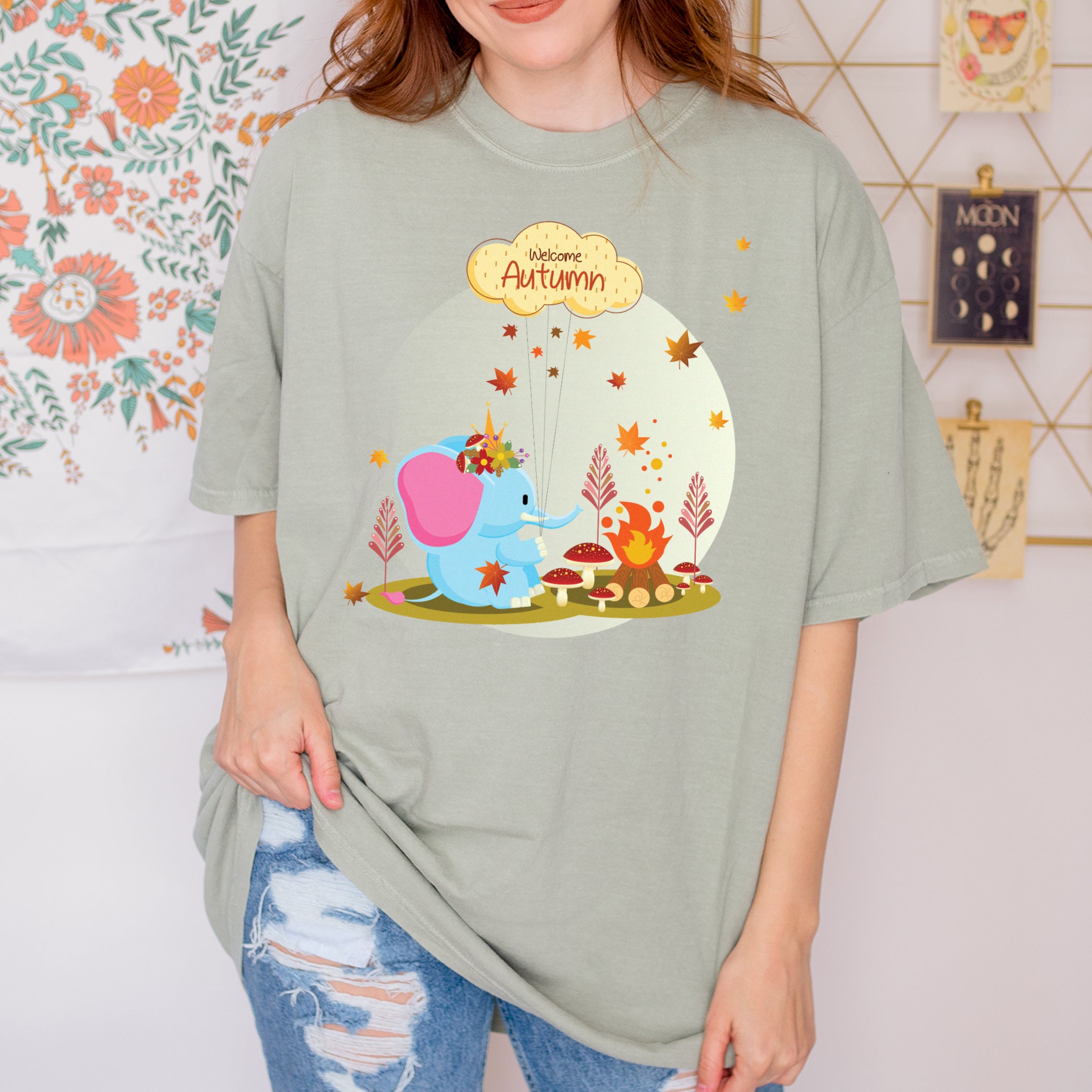 Autumn T-shirt Elephant Welcome Autumn