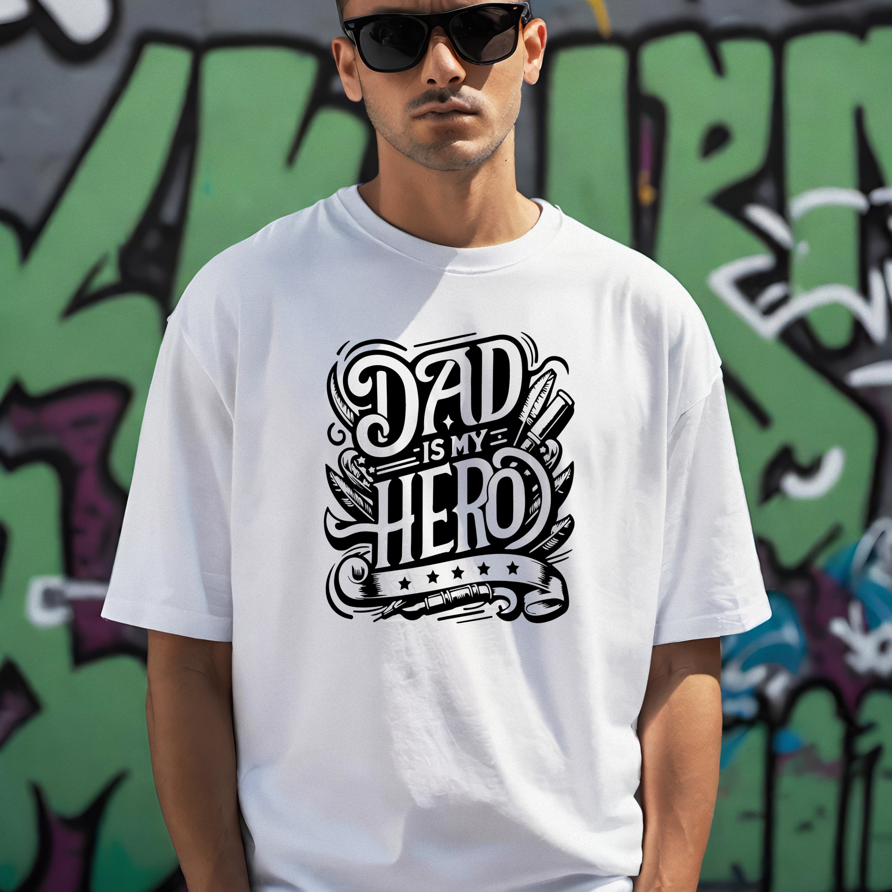 Father's Day T-shirt Dad Is My Hero