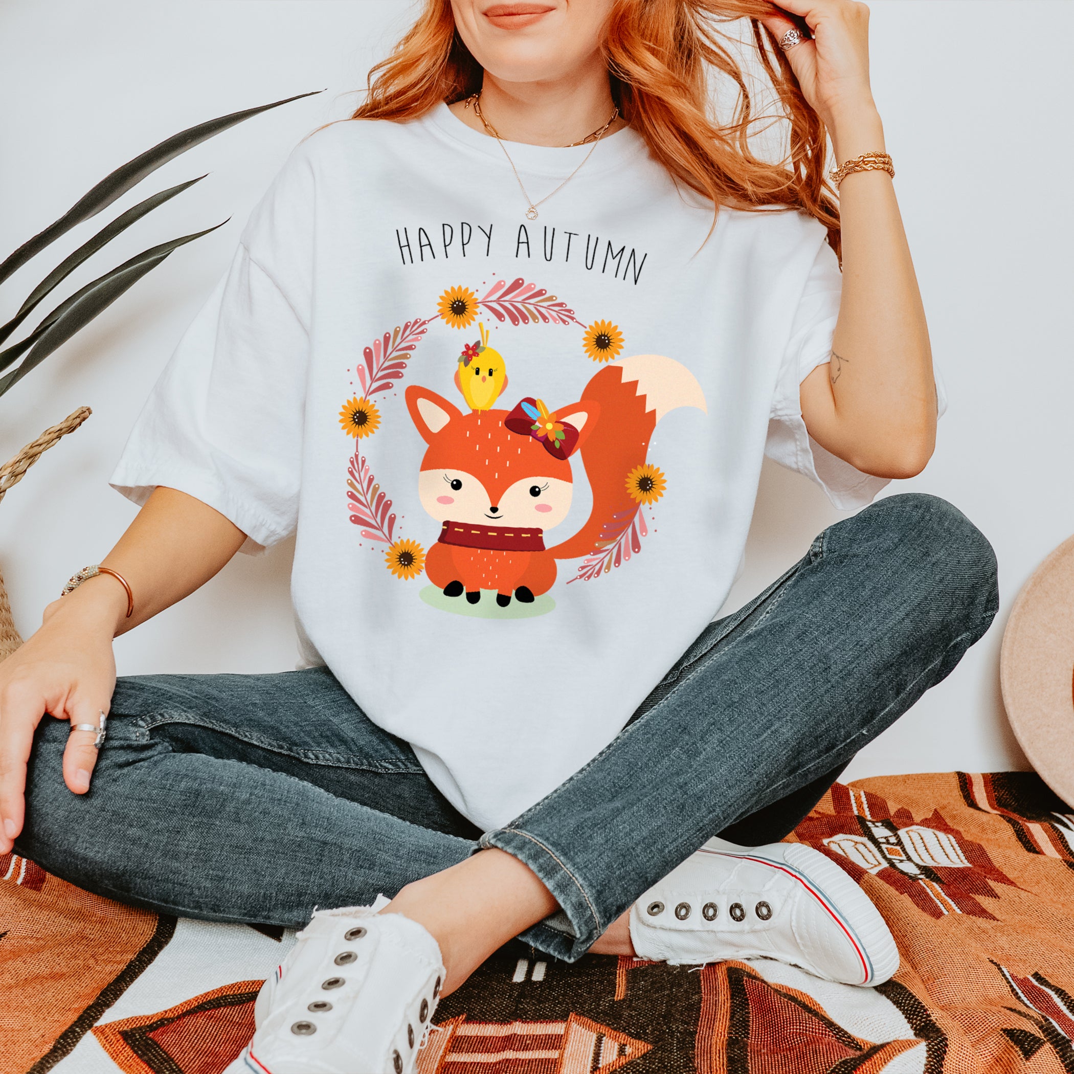 Autumn T-shirt Fox and Little Bird