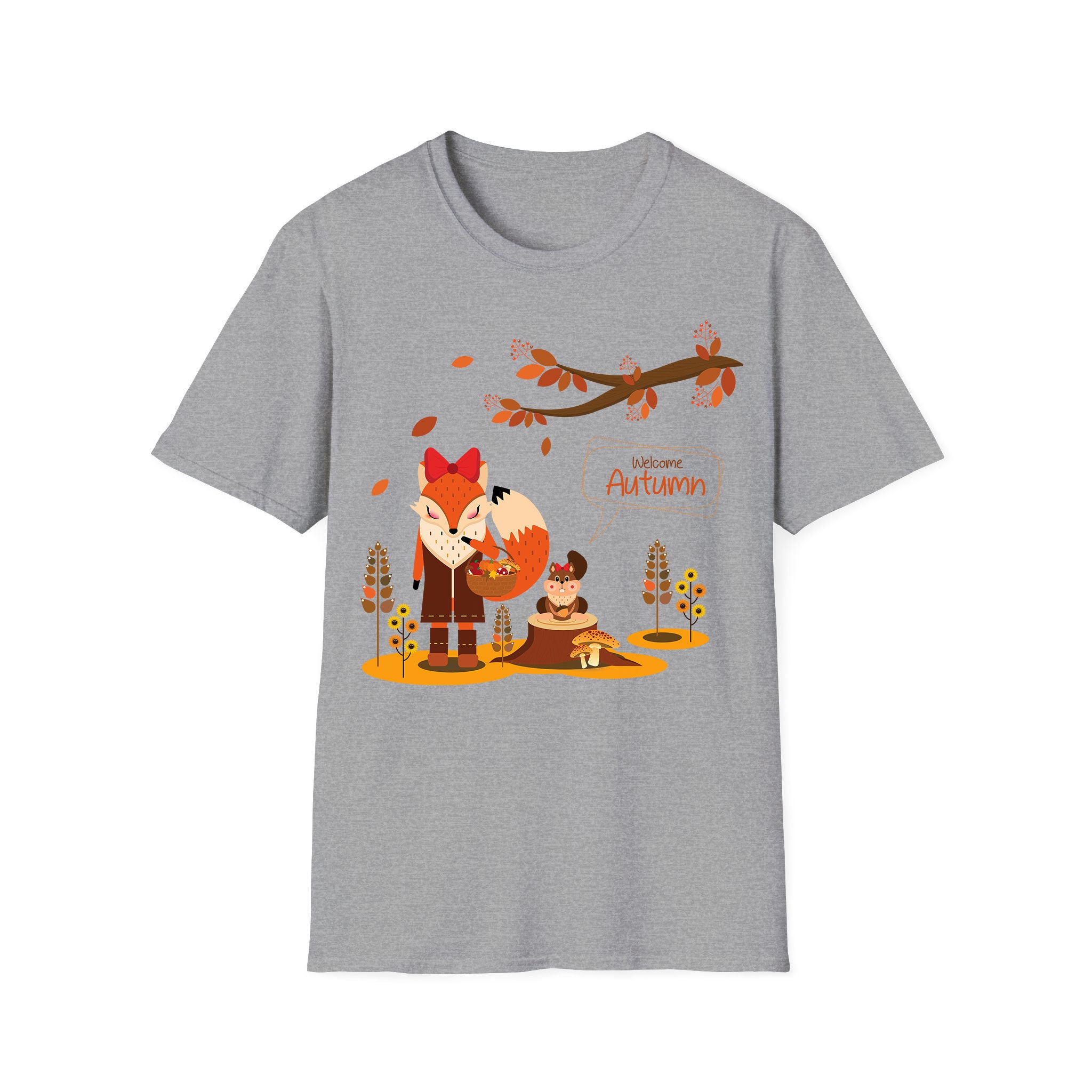 Autumn T-shirt Fox and Squirrel in the Autumn