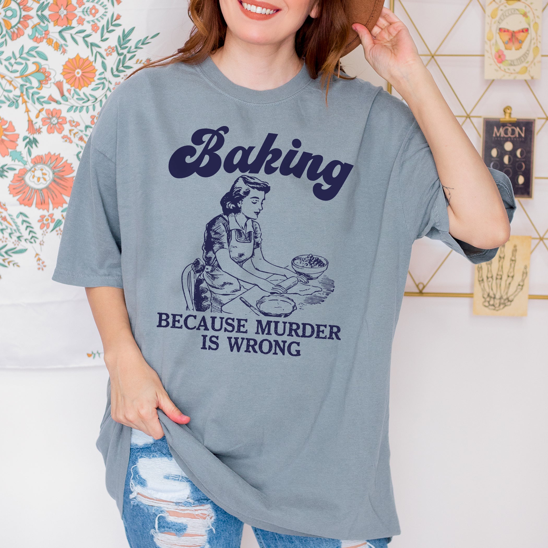 Funny Baking T-shirt Murder is wrong