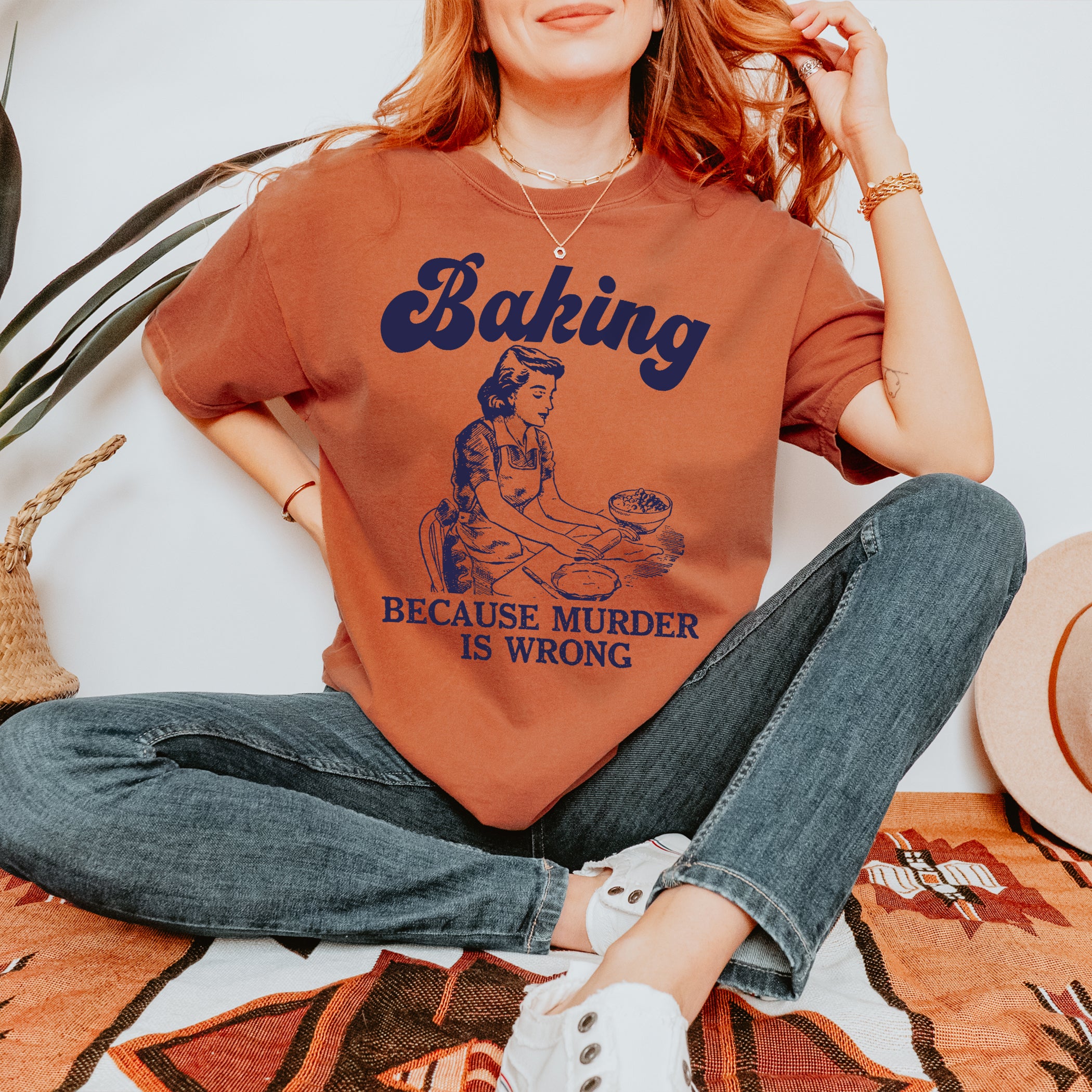 Funny Baking T-shirt Murder is wrong